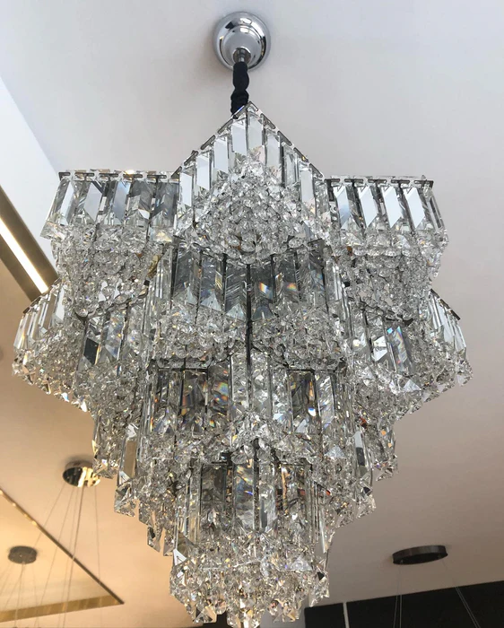 Elegant Star-Shaped Crystal Chandelier Ceiling Light - Modern LED Lighting Fixture for Living Room, Bedroom, Dining Room | Perfect for Home Decor, Wedding & Romantic Ambiance
