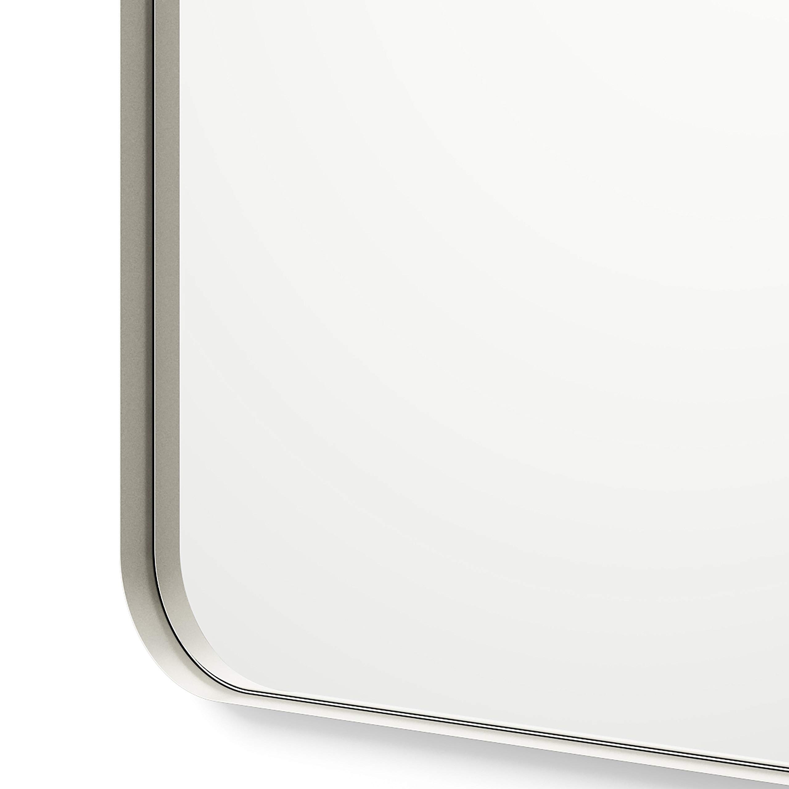 Better Bevel Wall Mirror - Bathroom Vanity Mirror with Nickel Metal Frame, 20