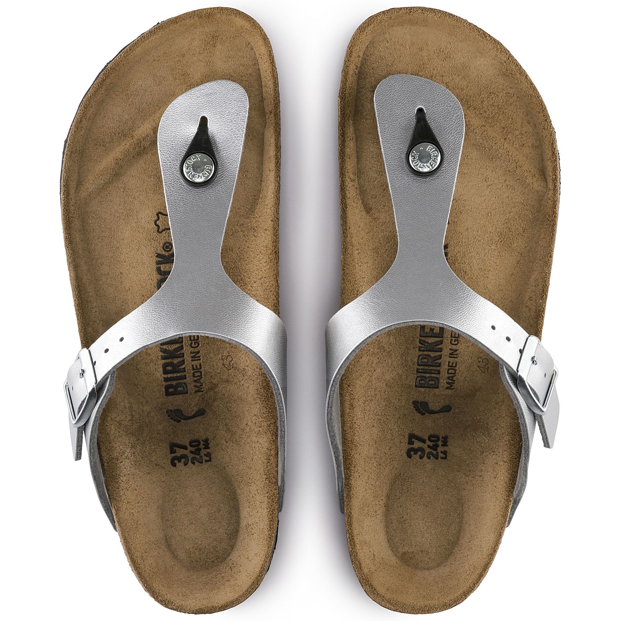 BIRKENSTOCK GIZEH Women's Sandals - Silver Birko-Flor Synthetic Upper Comfort Footbed | Perfect for Summer, Beach, Casual Wear & Everyday Comfort