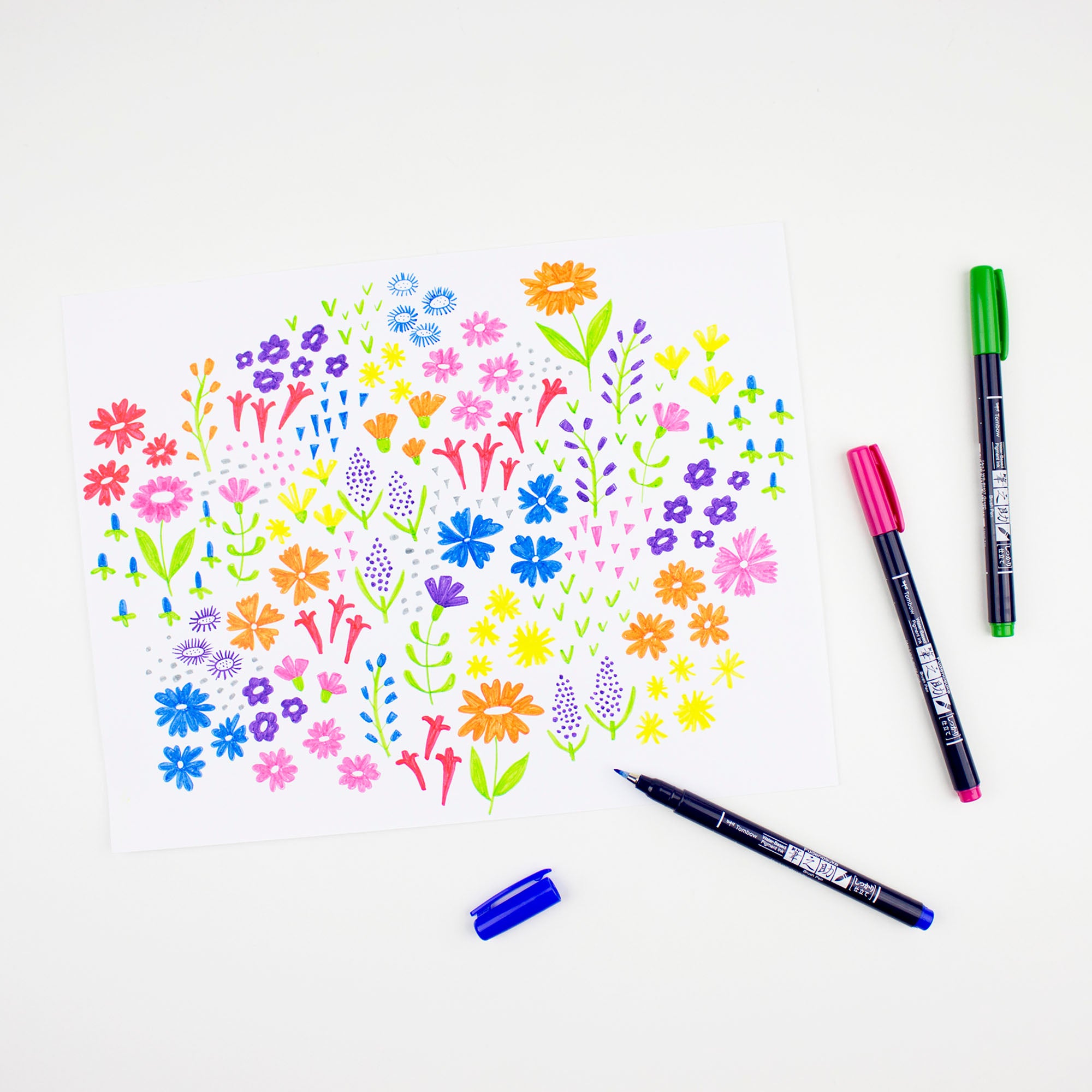 10 Pack Fudenosuke Brush Pens - Soft & Hard Tip Dual Brush Markers for Calligraphy, Lettering & Art - Perfect for Beginners & Professionals - Use for Bullet Journals, Scrapbooking & Hand Lettering Projects
