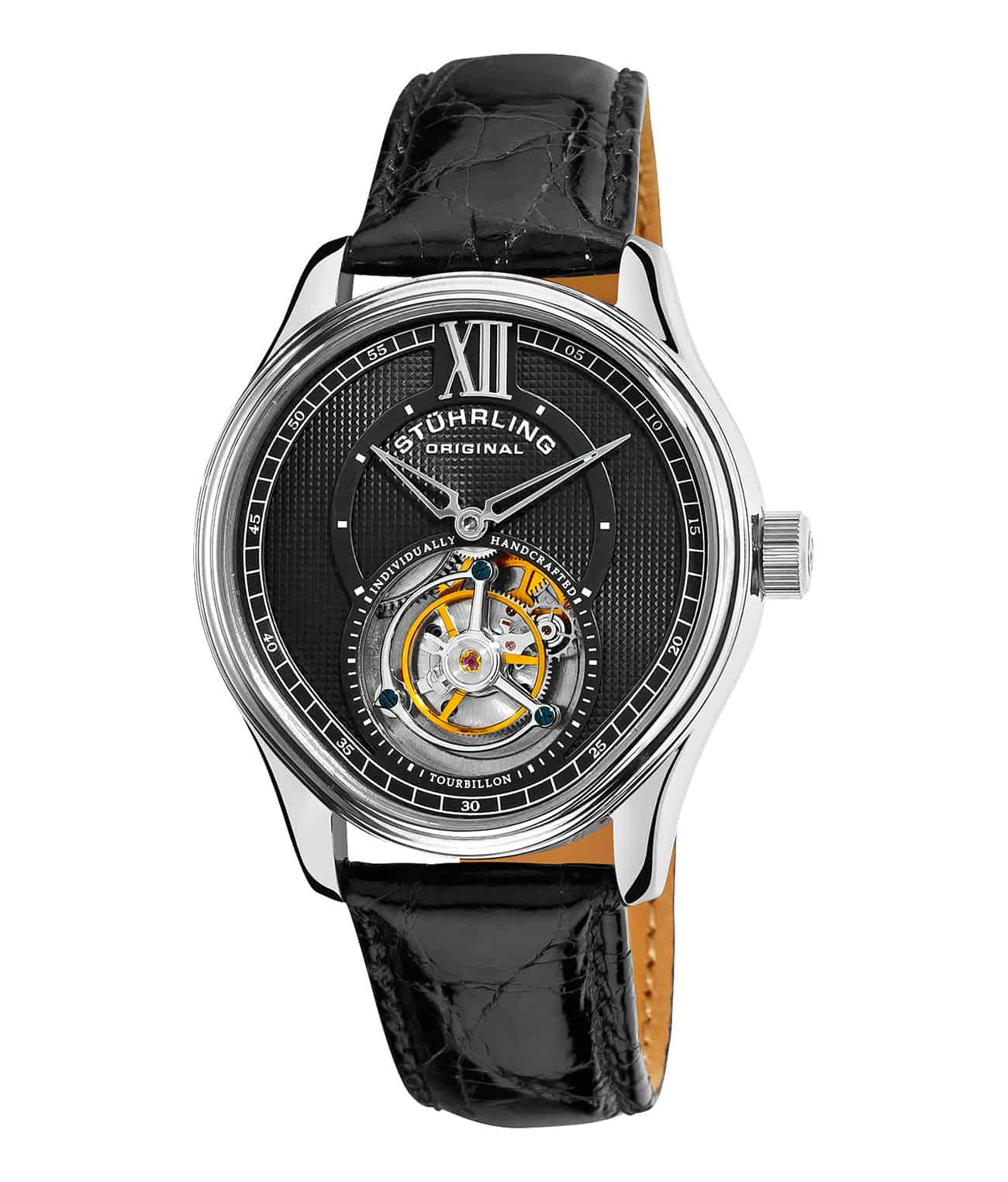 Black Dial / Rose Case / Black Crocodile Strap Tang Buckle