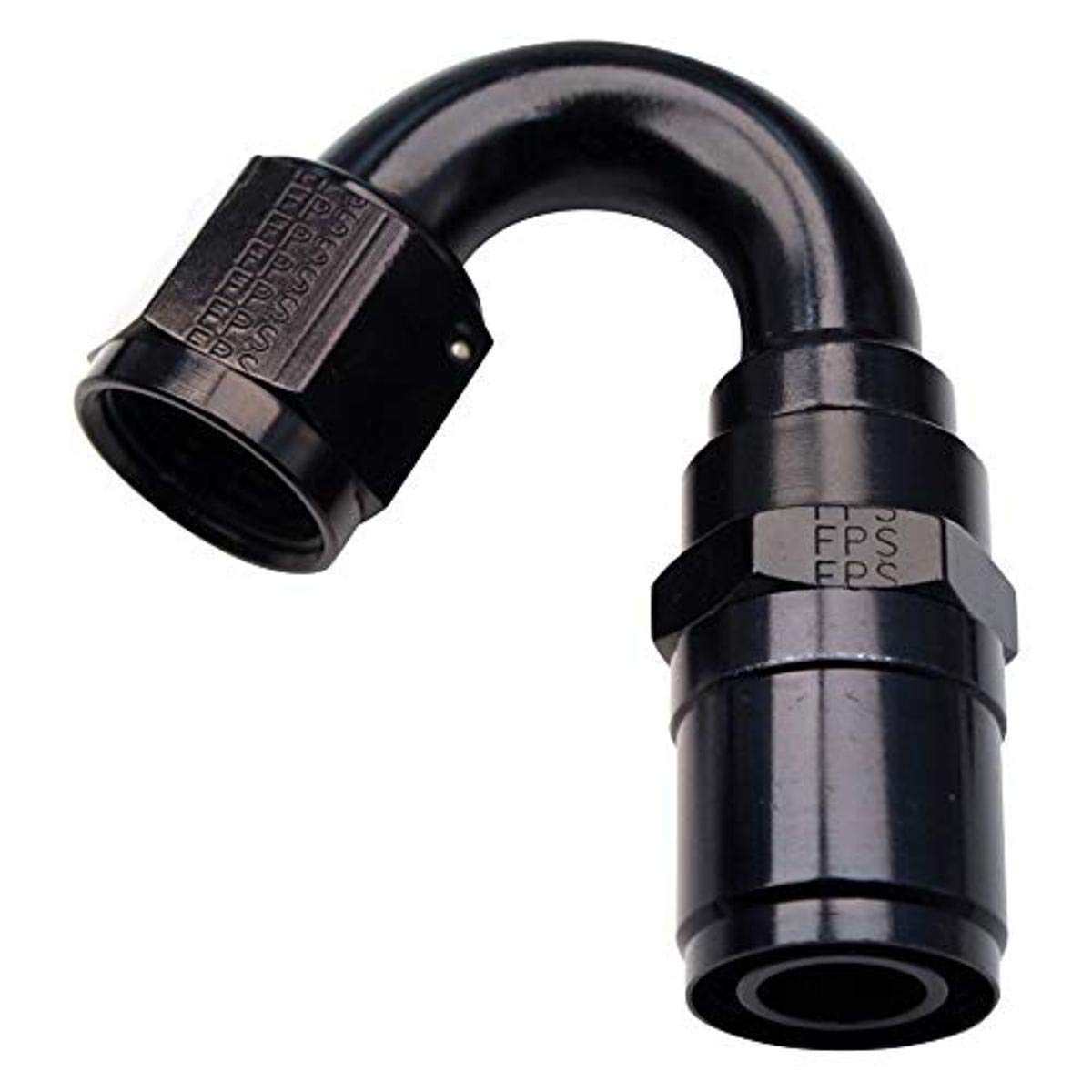 High-Quality Fragola Fitting - 12 AN Hose End Crimp-On Adapter, 150 Degree, Aluminum Black Anodized (12 AN Male to 12 AN Female) - Perfect for Automotive, Marine & Industrial Hydraulic Systems