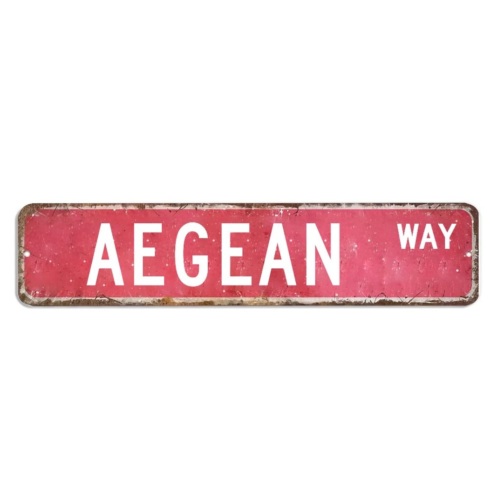 Vintage Aegean Tin Sign 4x18 Inch - Rustic Aluminum Metal Wall Art for Lake House, Pantry, Kitchen & Bar Decor - Made in USA - Perfect for Cabin, Man Cave & Retro Home Decoration