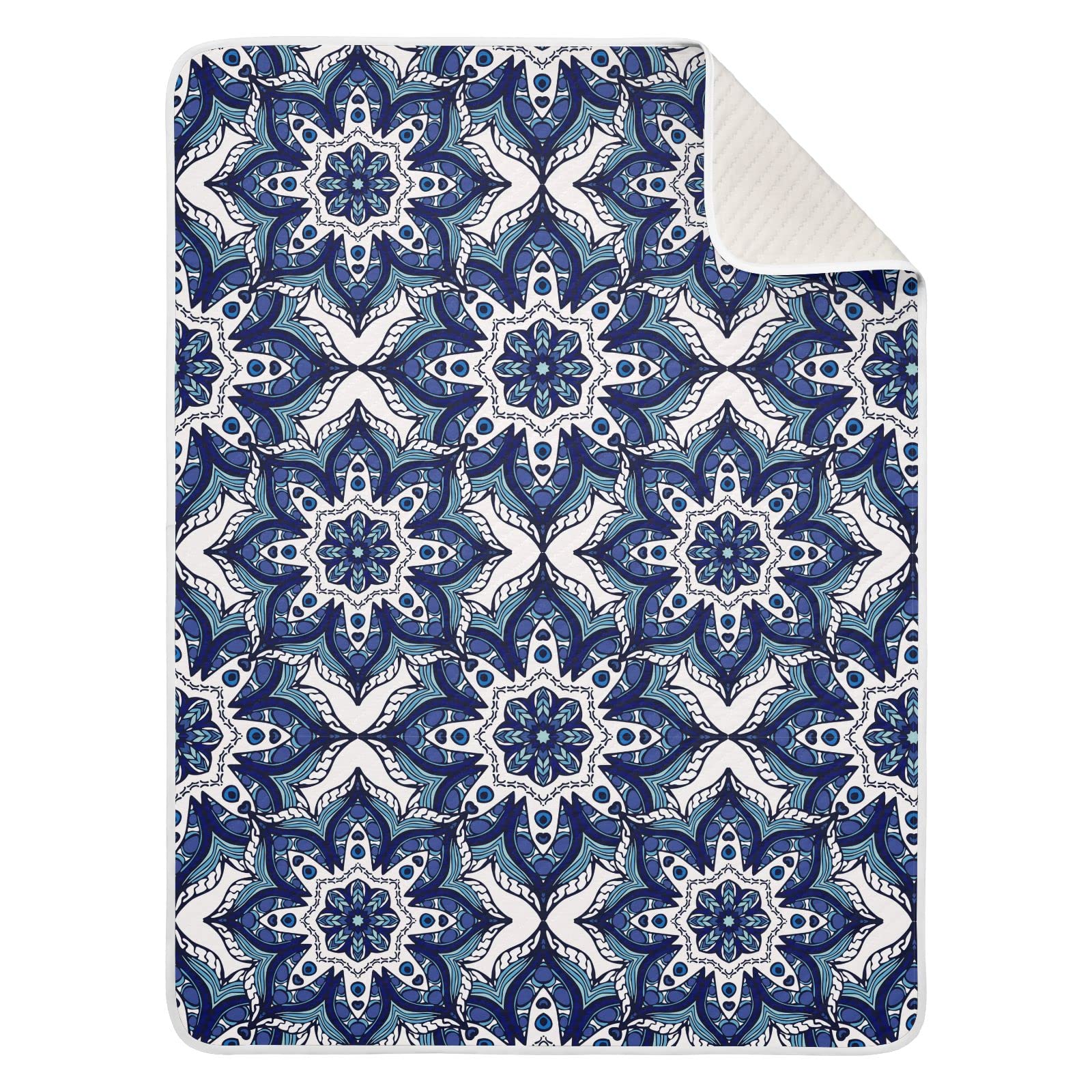 JIPONI Super Soft & Warm Baby Blanket - 30x40 Inch Personalized Boho Mandala Design for Boys & Girls | Nursery, Swaddling, Stroller & Photo Prop