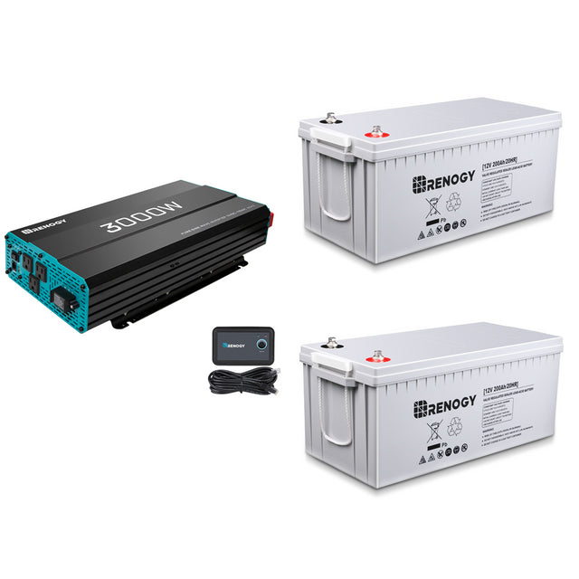 Renogy 3000W 12V Pure Sine Wave Power Inverter for RV, Solar System, Off-Grid Living - Reliable AC Power Supply for Home Appliances & Electronics