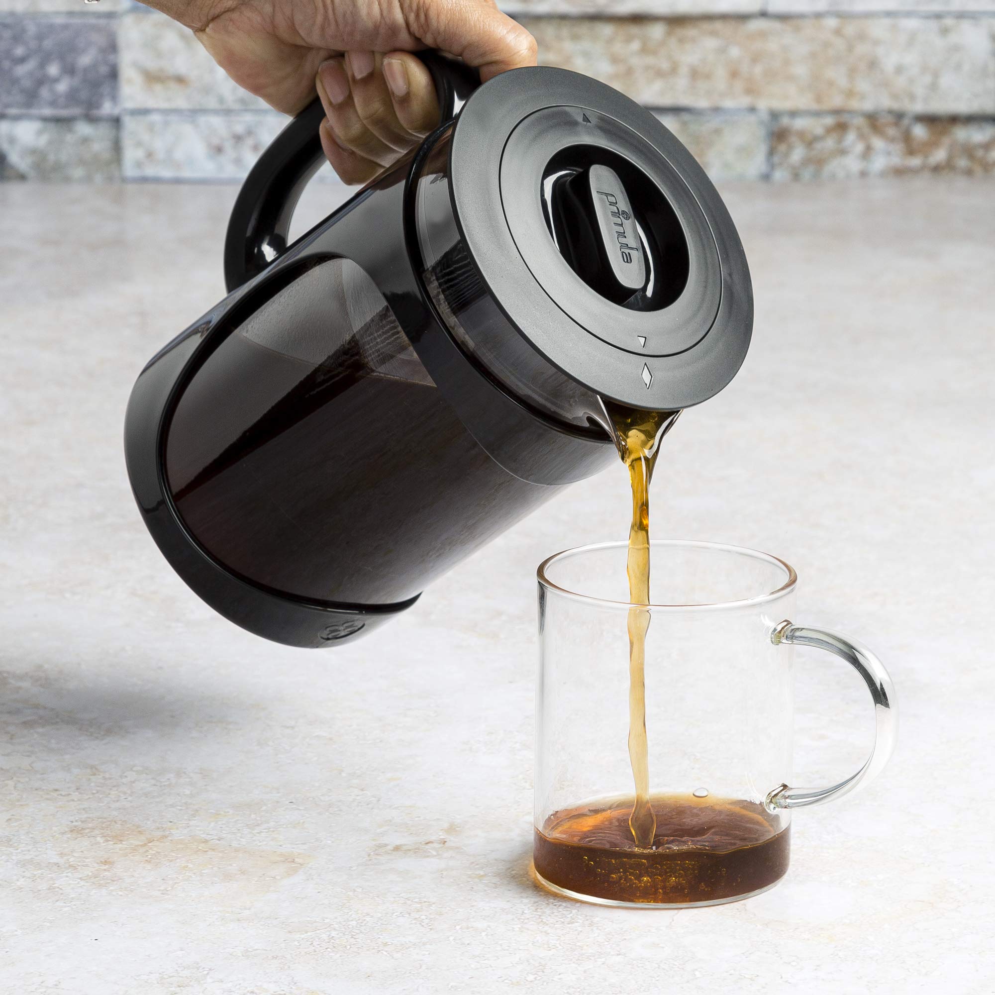 Primaria Burke Cold Brew Coffee Maker 1.6 Quart Iced Coffee Maker with Glass Carafe - Perfect for Home, Office & Outdoor Use