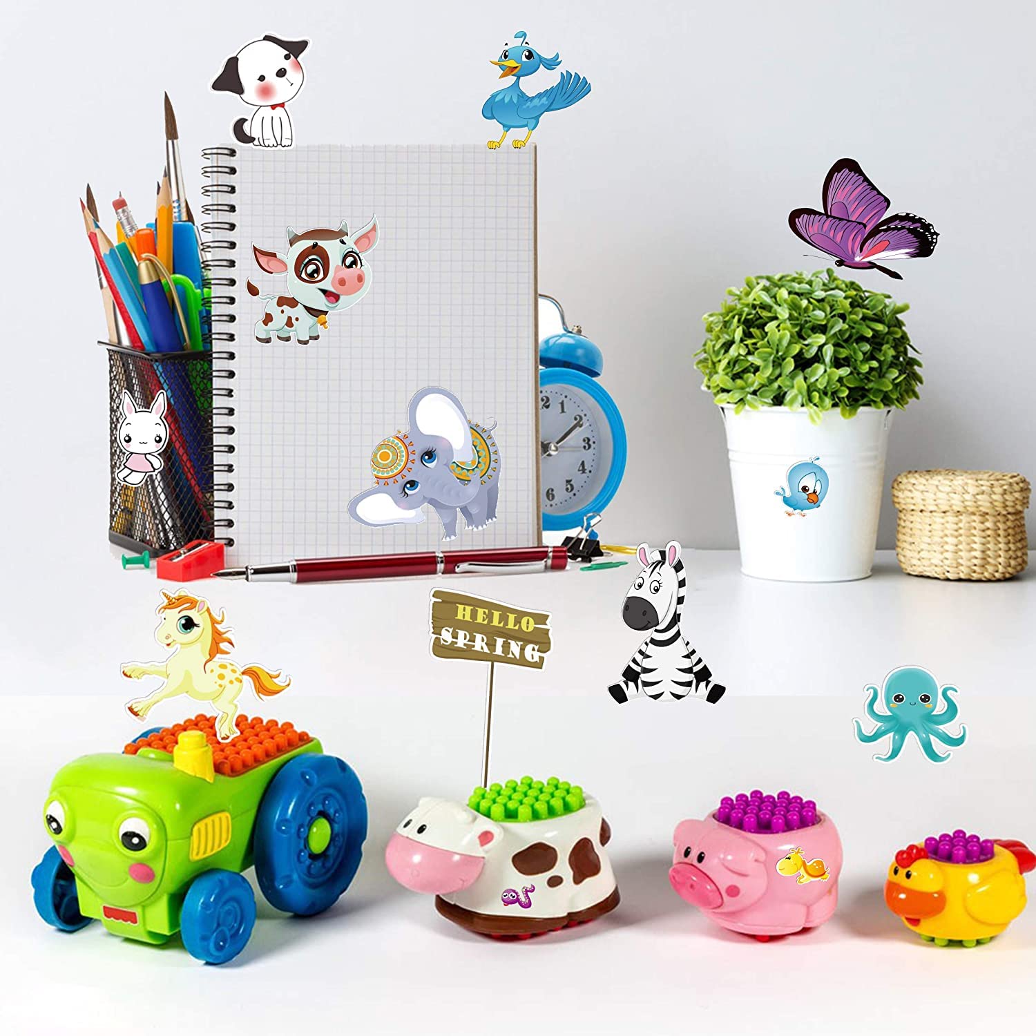 Sinceroduct 64 Sheets Kids Stickers - 1800+ Animal Stickers with 16 Themes, Waterproof Bottle Stickers for Scrapbooking, Classroom Rewards, Party Favors - Perfect for Teachers, Parents & Children (Ideal for School Projects, DIY Crafts & Birthday Gifts)