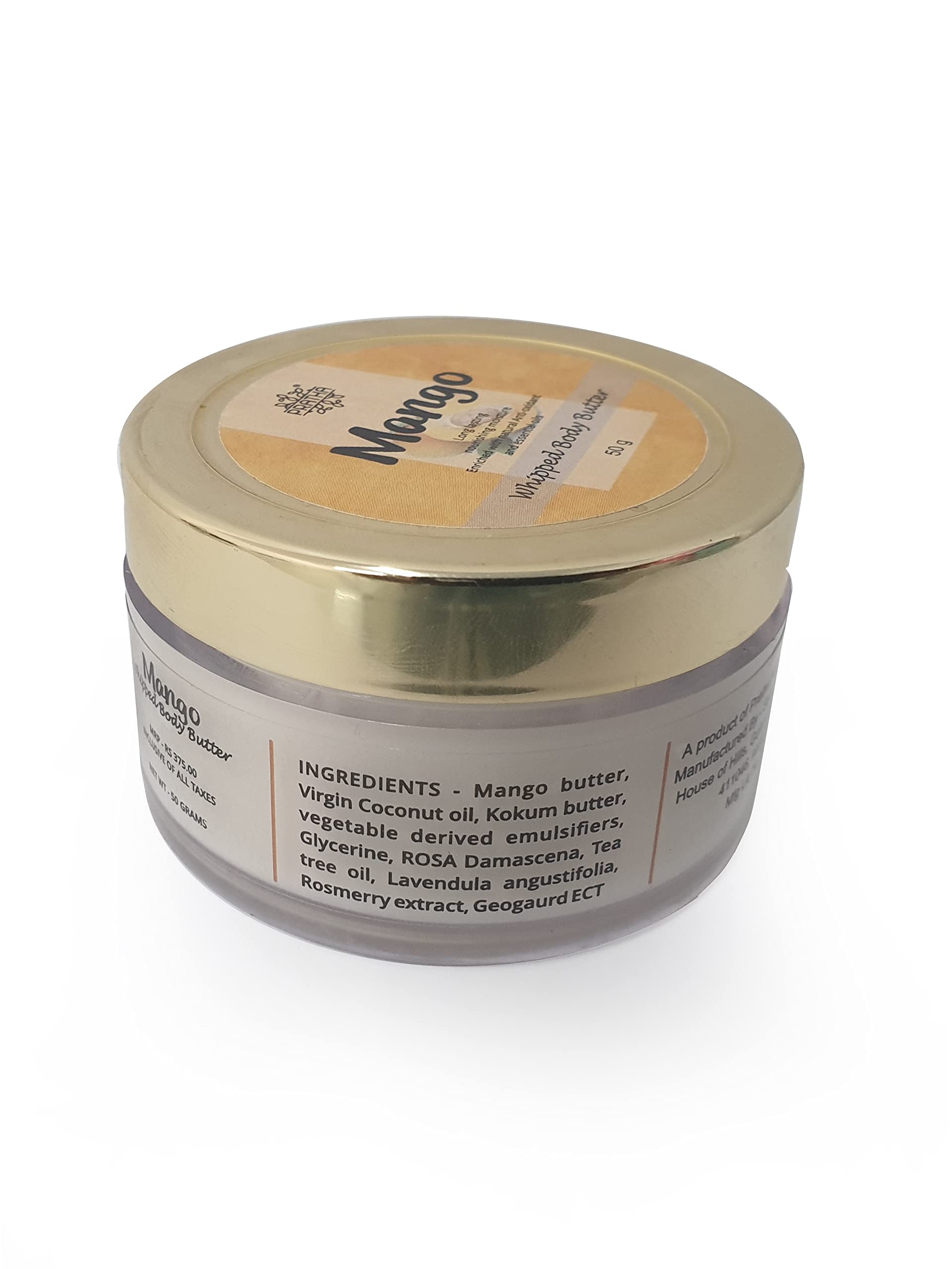 Pratha Naturals Mango Body Butter - 100g Whipped Cream for Deep Hydration & Nourishment | Tropical Mango Scented Moisturizer for Dry Skin | Perfect for Daily Use, After Shower & Night Care Routine