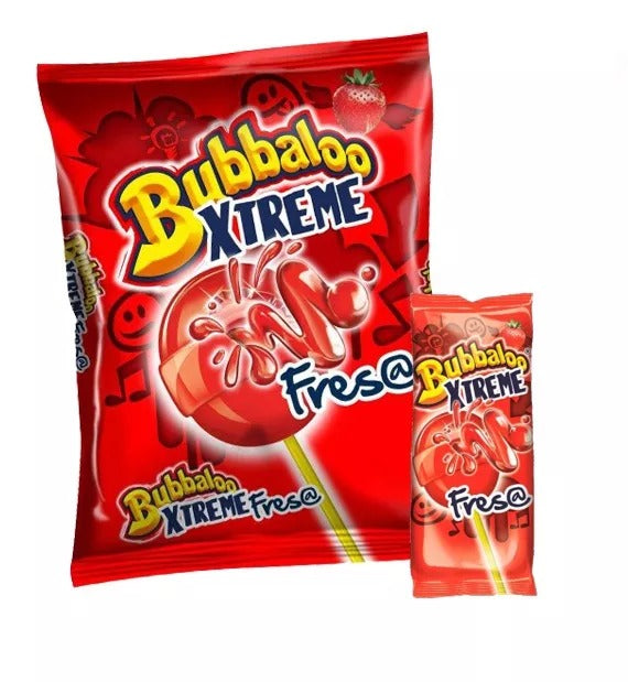 Bubbaloo Xtreme Strawberry Chewing Gum | 20 Count Bag | Fresh Breath for School, Work & Travel