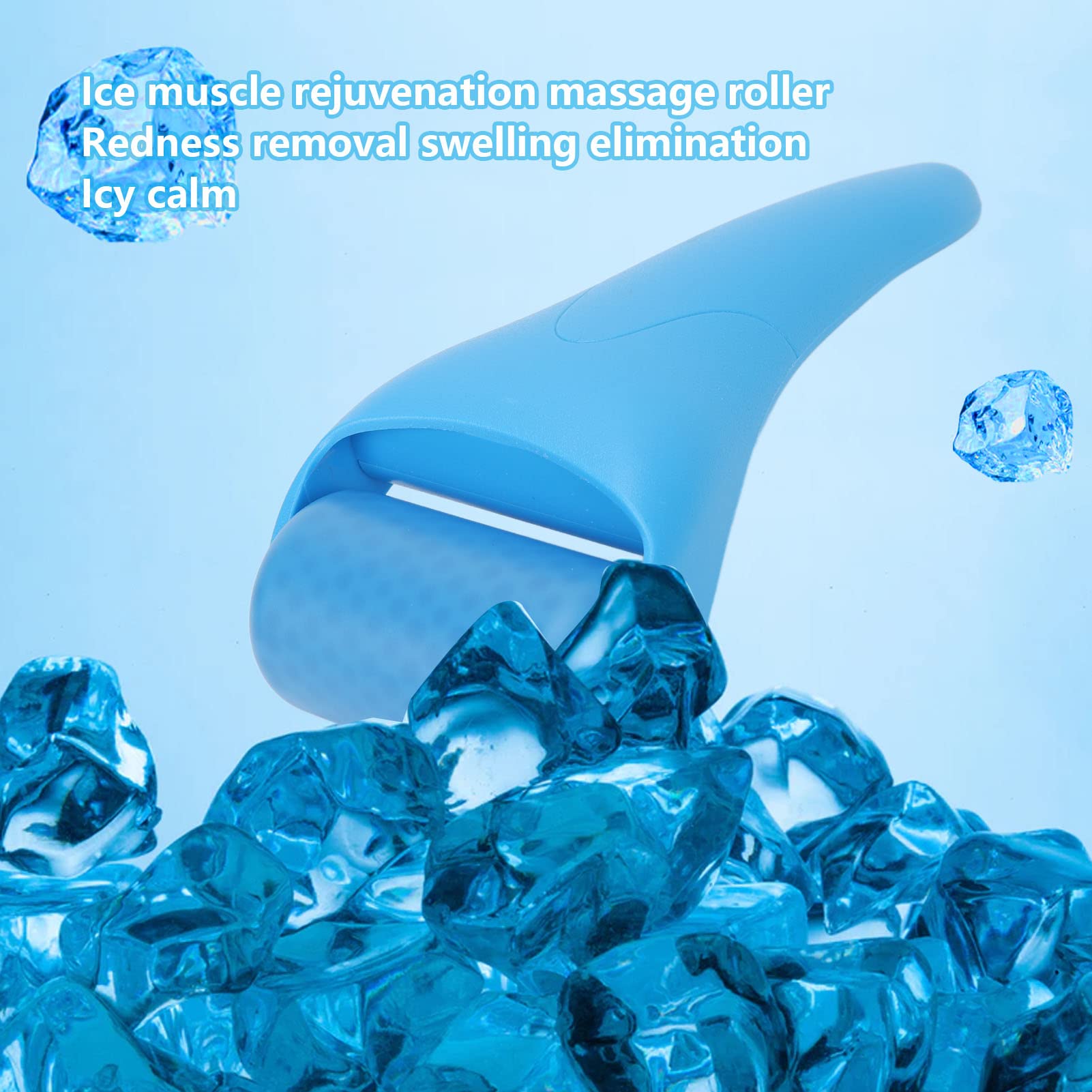 EXCLUZO Ice Roller for Face & Body - Reduces Wrinkles, Puffiness & Dark Circles | Cooling Massage Tool for Salon & Home Use | Improves Skin Tone & Muscle Tension | Perfect for Post-Workout Recovery & Morning Skincare Routine (Blue)