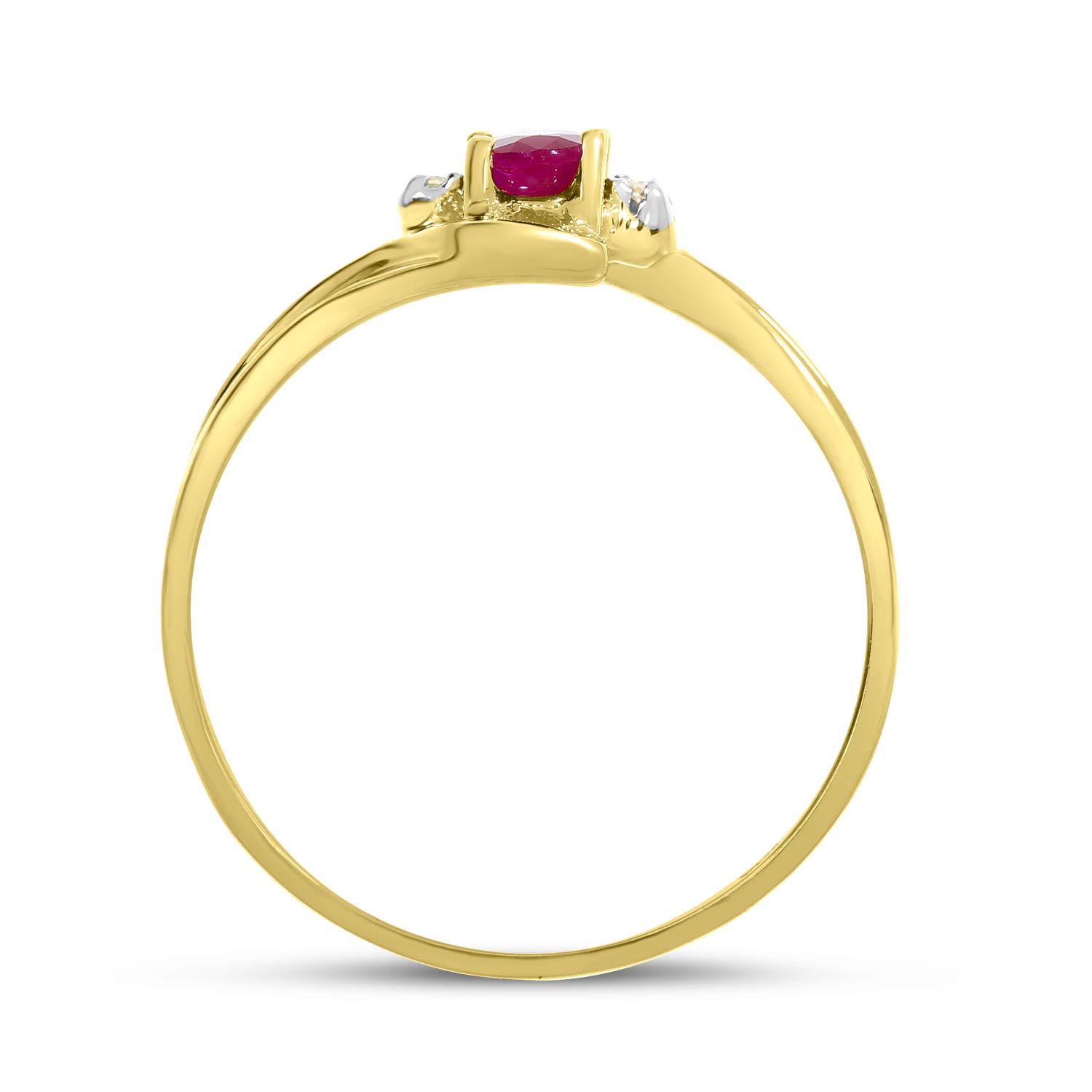 10K Yellow Gold Ruby and Diamond Ring for Women - Elegant Vintage Style Jewelry for Engagement, Anniversary, and Special Occasions