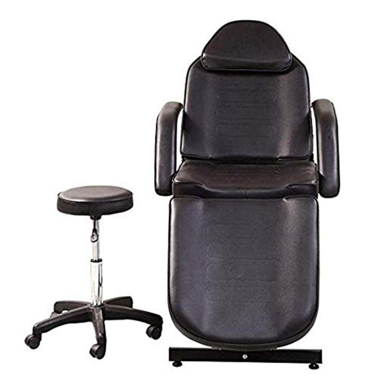 Adjustable Hydraulic Facial Massage Bed with Stool - Salon Barber Spa Beauty Treatment Chair for Acupuncture & Relaxation | Perfect for Home & Professional Use