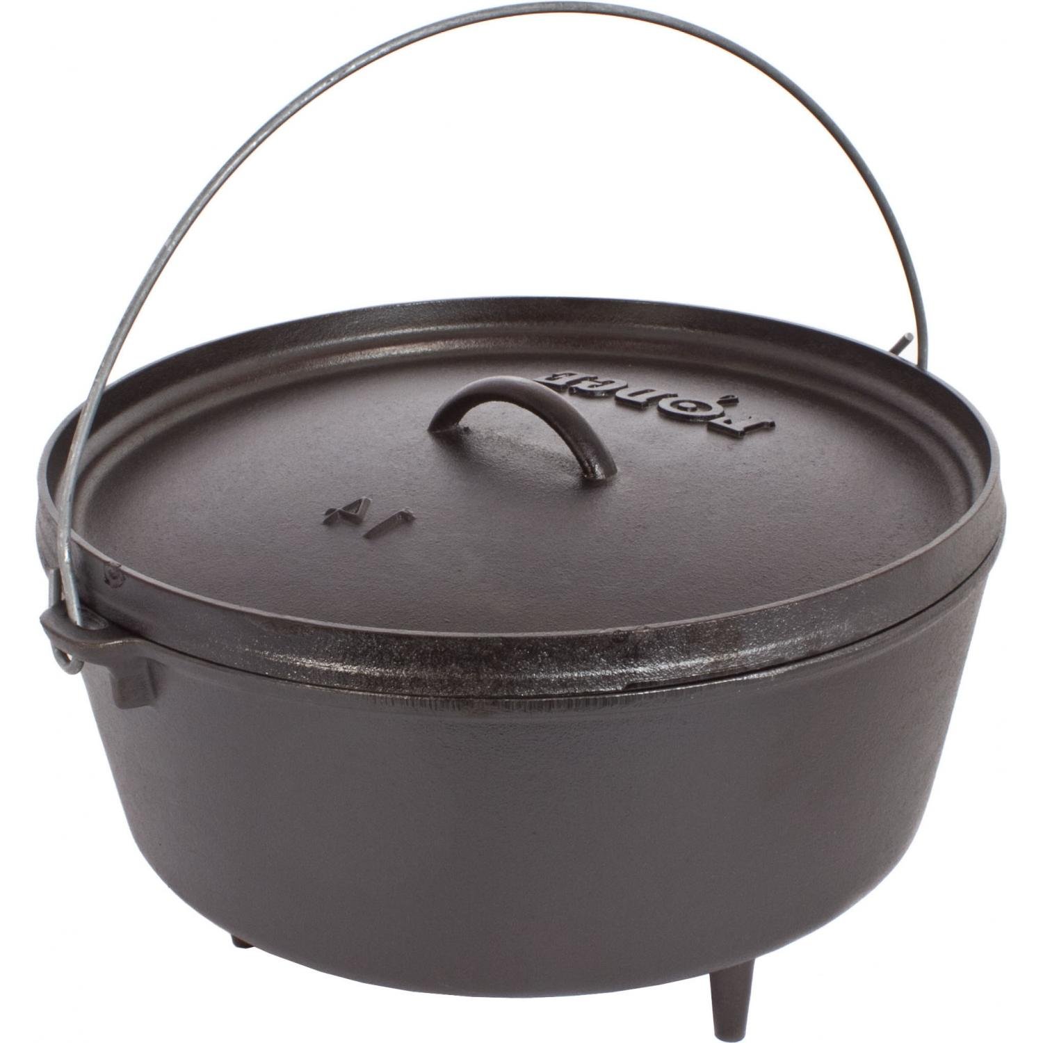 Lodge 10 Quart Pre-Seasoned Cast Iron Dutch Oven with Lid - Heavy Duty Camping Cookware for Oven, Stove, Grill & Campfire - Perfect for Outdoor Cooking, Backpacking & BBQ - Black