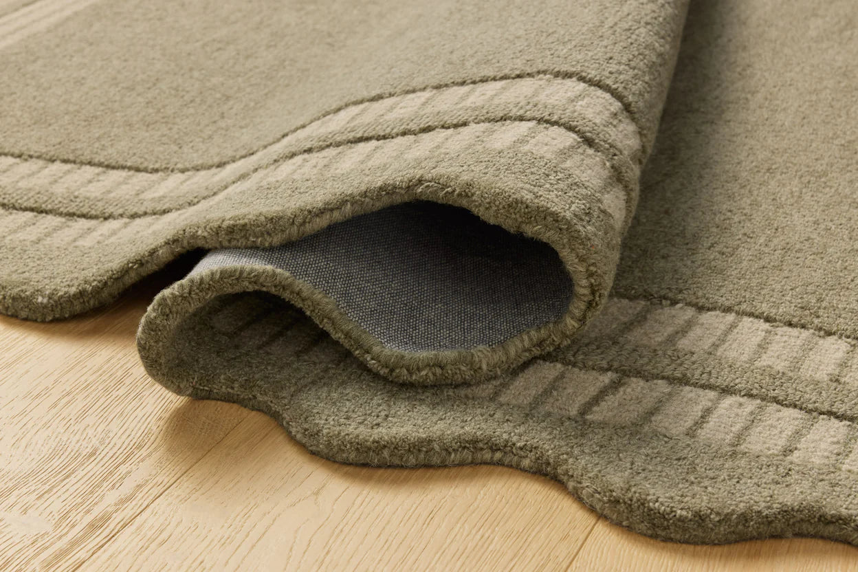 Scottie Olive Pebble Rug - Non-Slip Boho Chic Area Rug for Living Room, Bedroom, Nursery - Soft & Durable Home Decor Carpet for Indoor Use