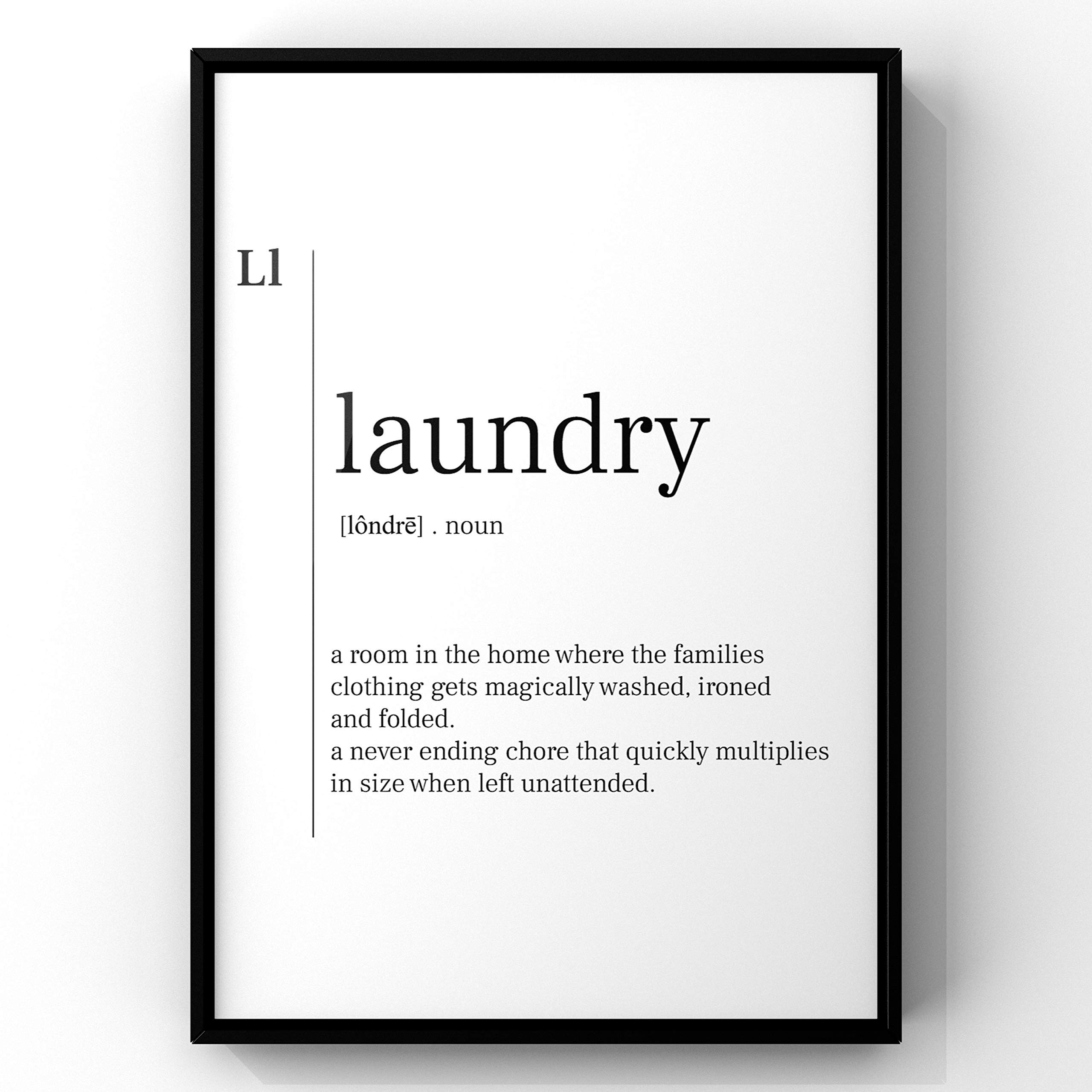 Laundry Definition Print - Vintage Laundry Room Art Decor, Printable Wall Art for Home & Laundry Room Decor - Perfect for Farmhouse, Apartment & Laundry Room Aesthetic