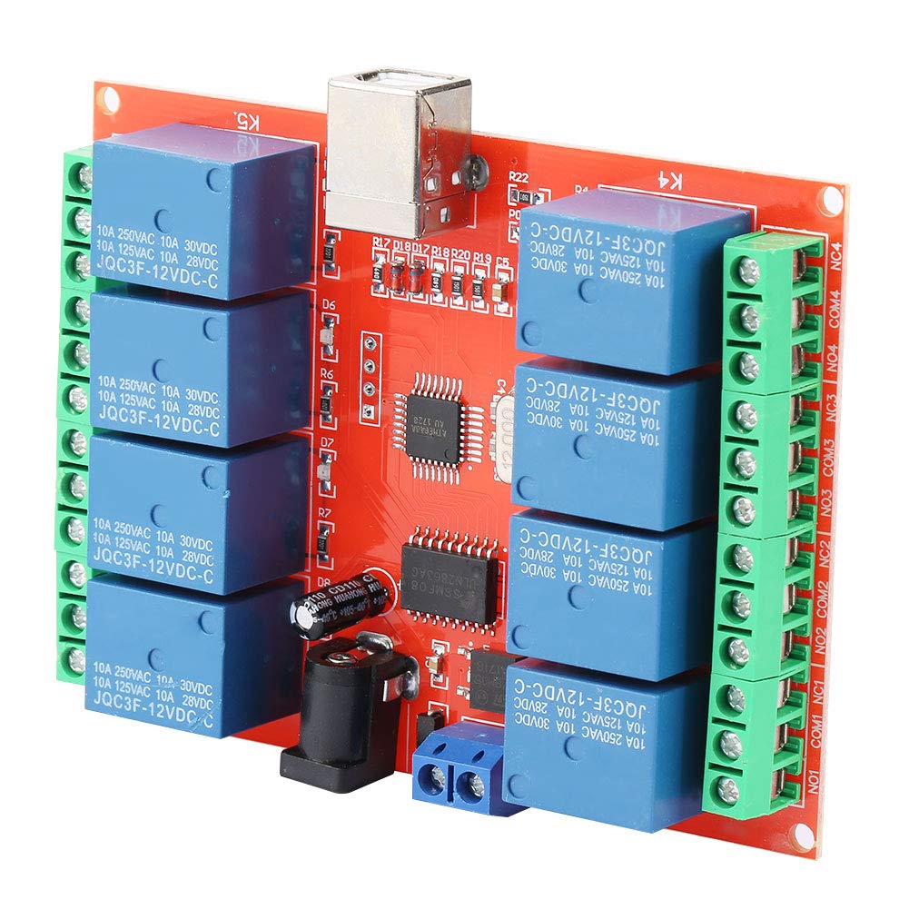 8-Channel 12V USB Relay Module for PC Control - Home Automation