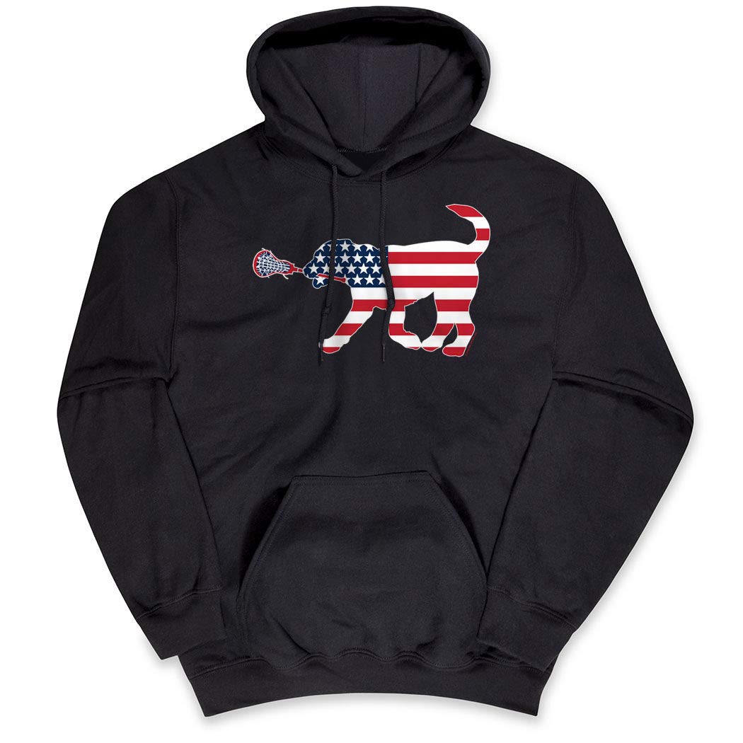 Girls Lacrosse Sweatshirt - Patriotic LuLa The Lax Dog Design | Comfortable & Stylish for Women & Teens | Perfect for Games, Practices & School Spirit