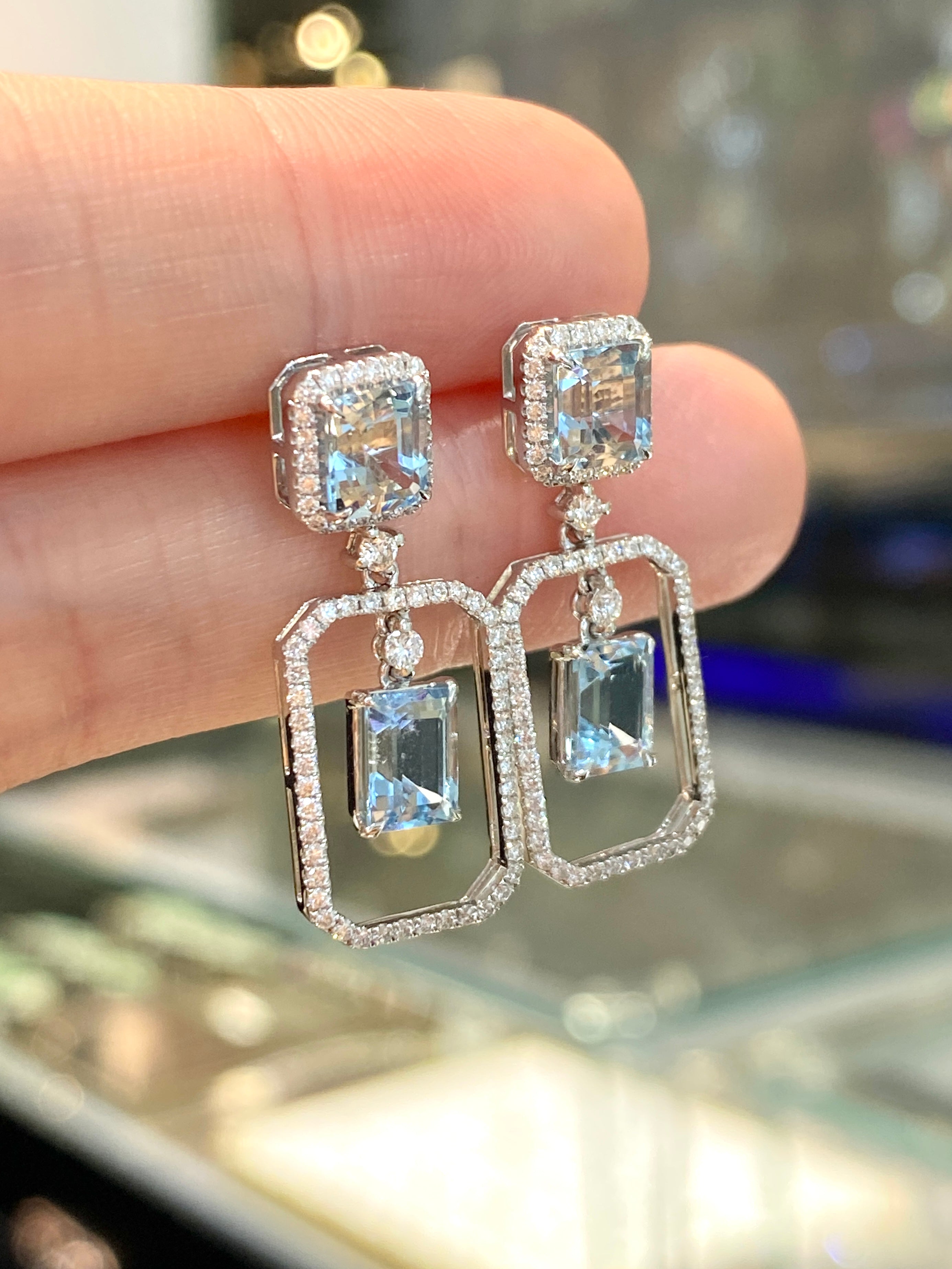 Natural Aquamarine Earrings 3.17ct - Genuine Blue Gemstone Jewelry for Women, Dainty Stud or Drop Earrings - Perfect for Weddings, Parties & Everyday Elegance