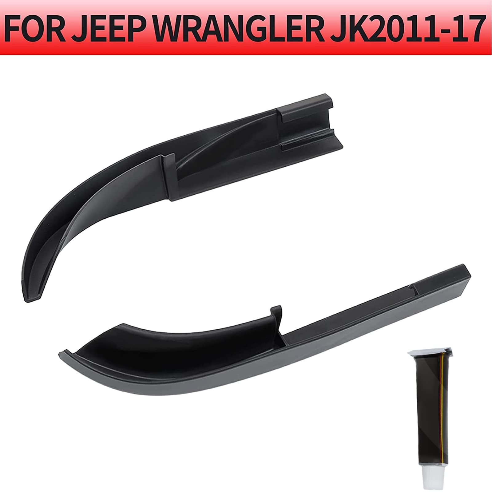 **ABS Rain Diverter & Drip Rail Extension for 2011-2017 Jeep Wrangler JK/JKU (2-Door & 4-Door) - Hardtop Rain Gutter & Water Channel Upgrade - Perfect for Off-Roading & Heavy Rain Protection**