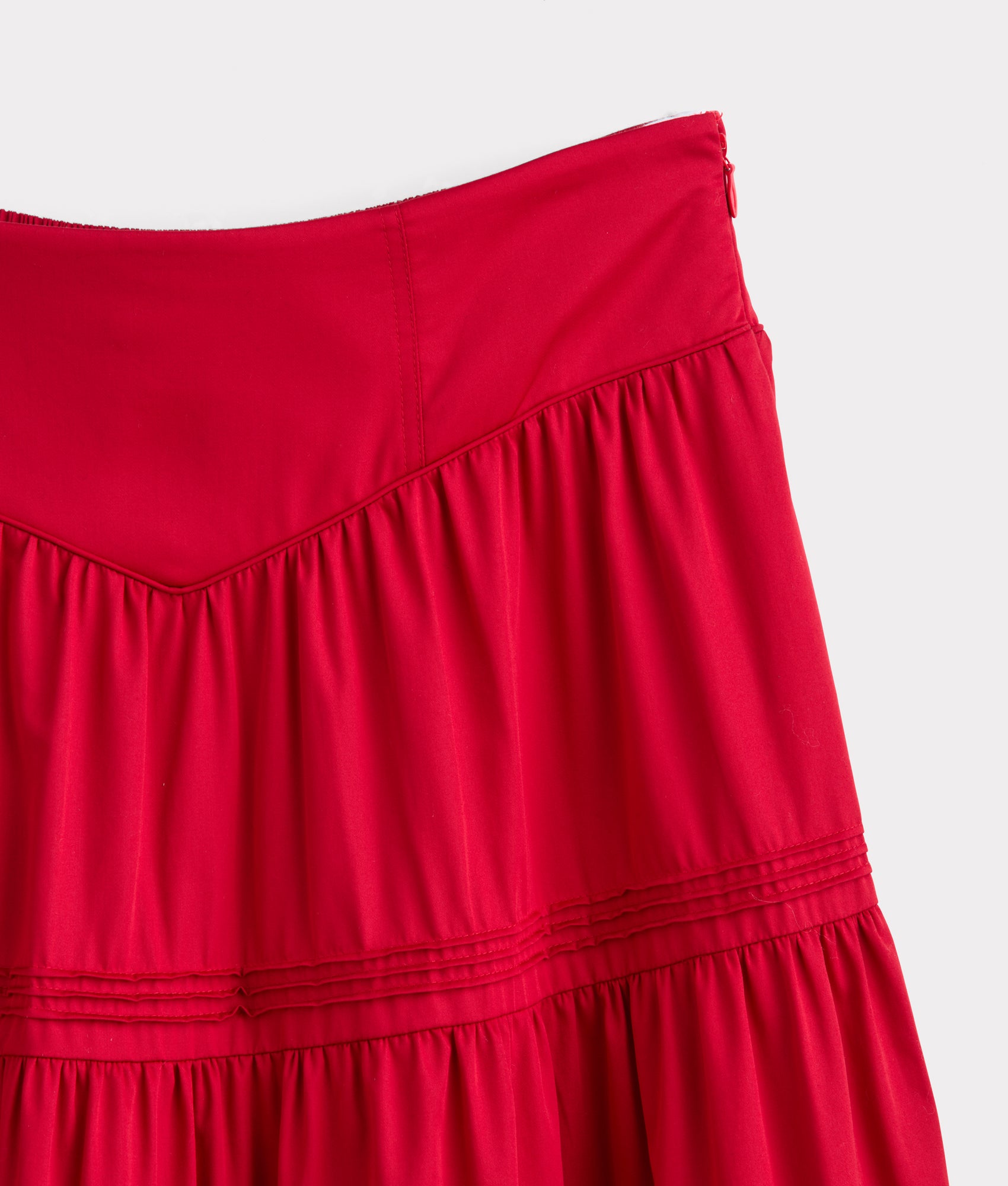 Dakota Tiered Skirt for Women - Flowy Red Midi Skirt with Elastic Waist | Perfect for Casual Outfits, Summer Dresses & Boho Style Fashion