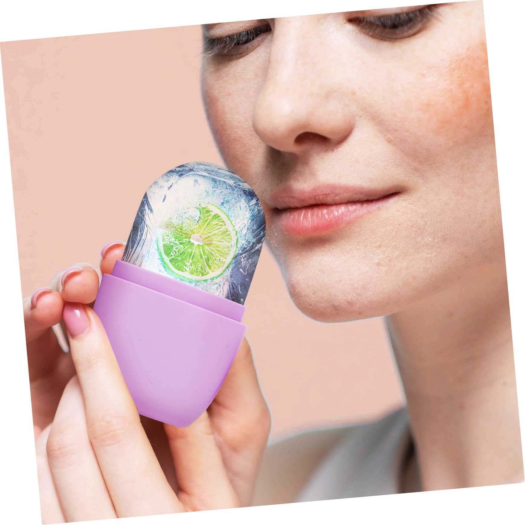 Purple Silicone Ice Face Roller for Skin Care & Facial Massage - Cooling Beauty Tool for Puffiness, Wrinkles & Glowing Skin - Perfect for Morning Routine & Post-Workout Recovery