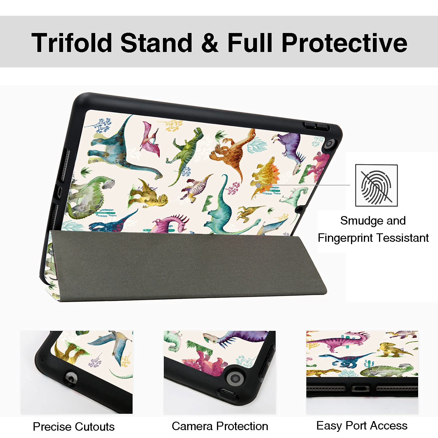 Durable Shockproof iPad Case for iPad 9th/8th/7th Gen (10.2-inch 2021/2020/2019 Models A2270 A2428 A2429 A2197 A2198 A2200) with Pencil Holder & Auto Sleep/Wake - Perfect for School, Work, and Travel Protection
