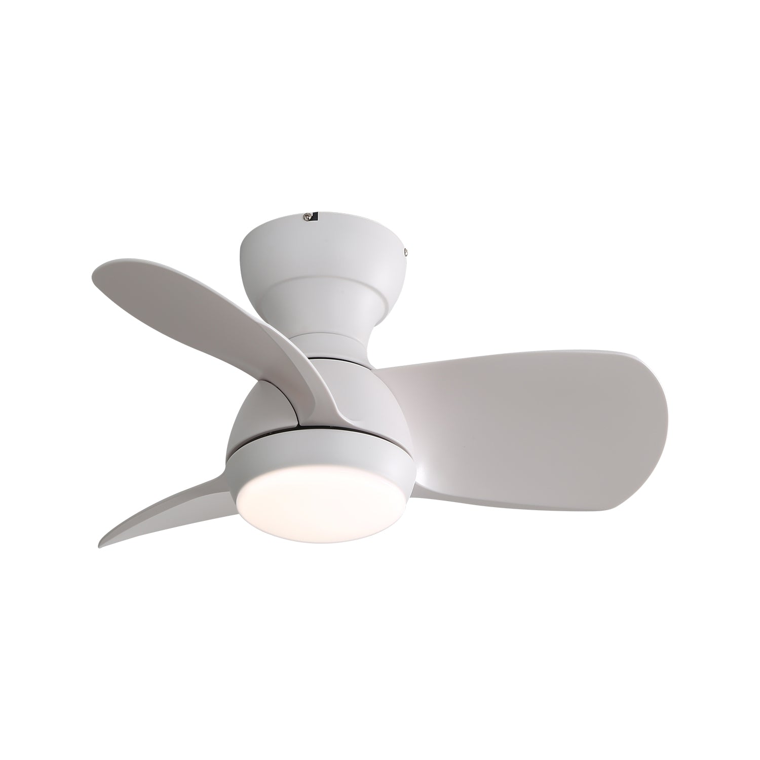 23 Inch White Indoor Ceiling Fan with Remote Control - 3 ABS Blades, 3 Color Dimmable LED Light (18W), Reversible DC Motor - Perfect for Bedroom, Living Room & Office
