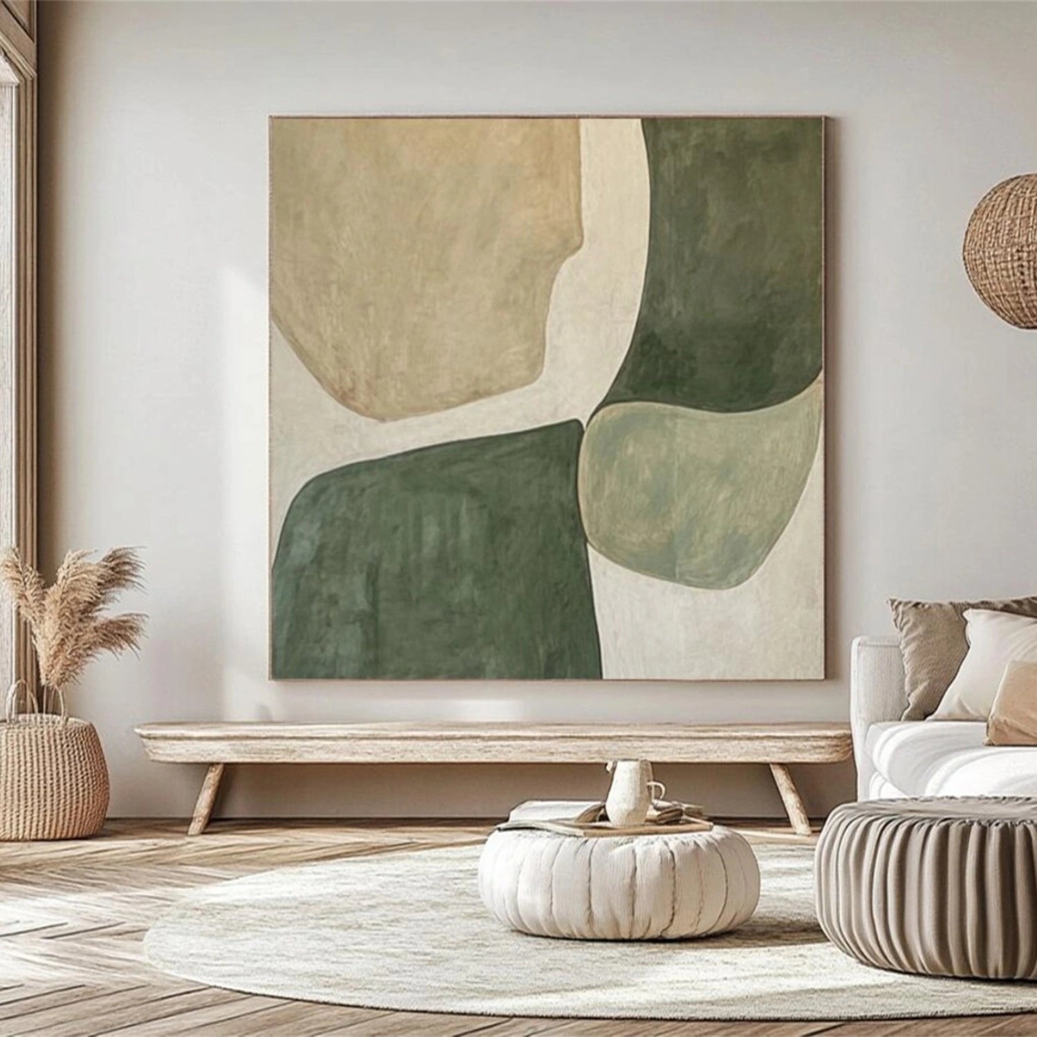 Blue & Green Abstract Wall Art Canvas Print #BG091 - Modern Home Decor for Living Room, Bedroom & Office