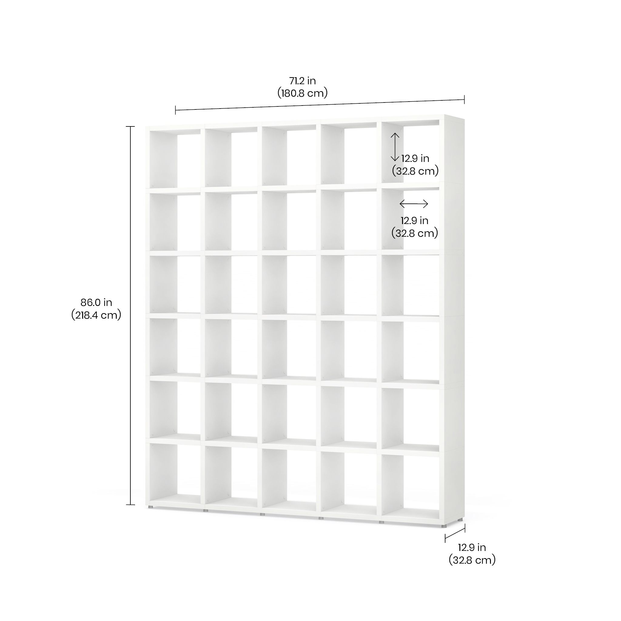 BOON Cube Storage Shelf Organizer - 5x6 Grid Square Bins for Home & Office Organization - Perfect for Toys, Books, and Clutter Control