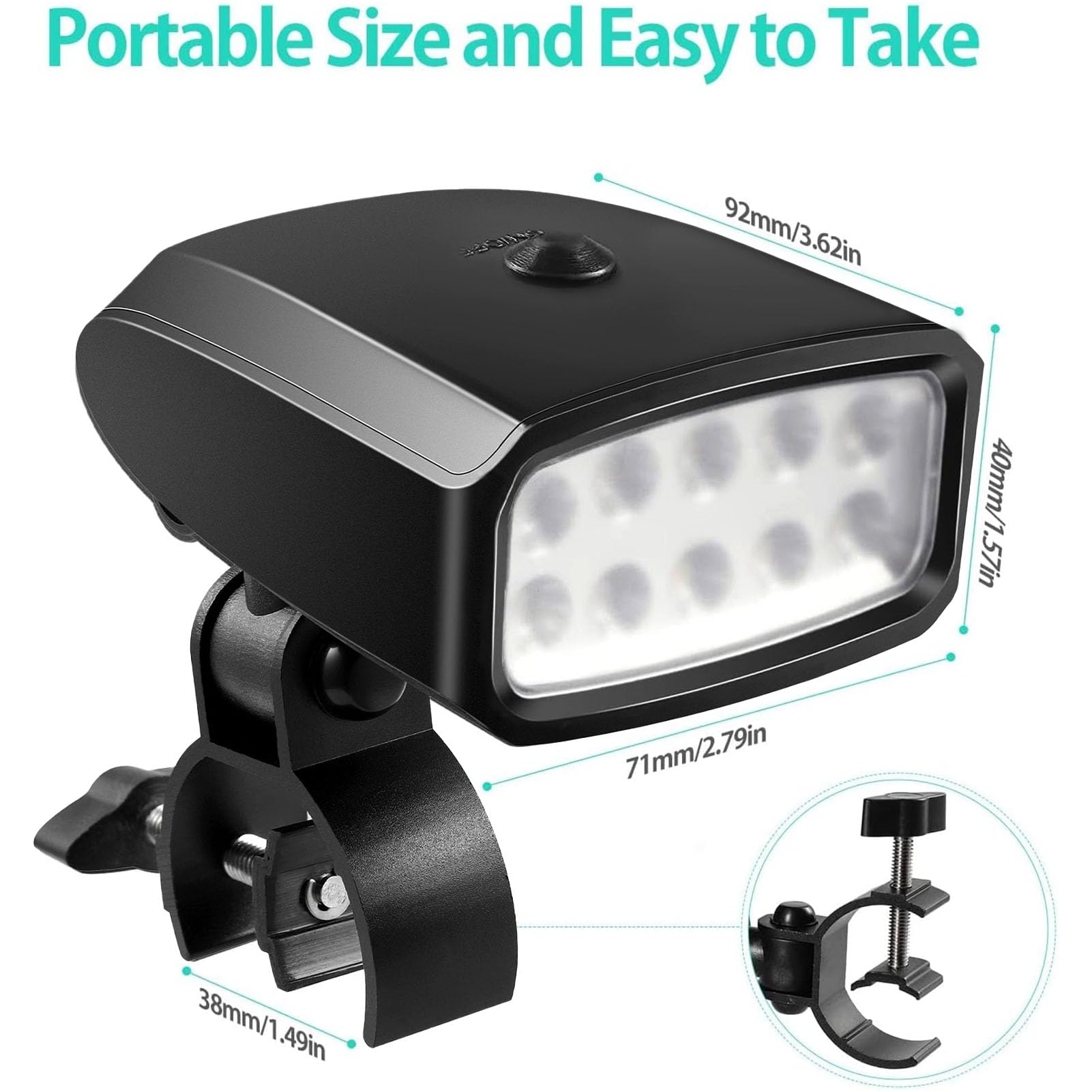 10 LED Grill Light with C-Clamp - Perfect for Outdoor BBQ, Camping & Bike Riding - Ideal Father's Day Gift for Men, Grandpa & Husband - Durable Night Light for Grilling & Outdoor Adventures