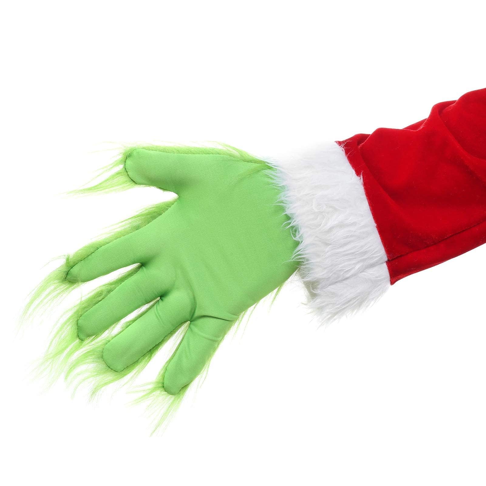Saoniang Christmas Cosplay Gloves - Santa Costume Gloves for Holiday Parties & Festive Events - Green Velvet Gloves for Christmas Costumes, Cosplay, and Winter Celebrations