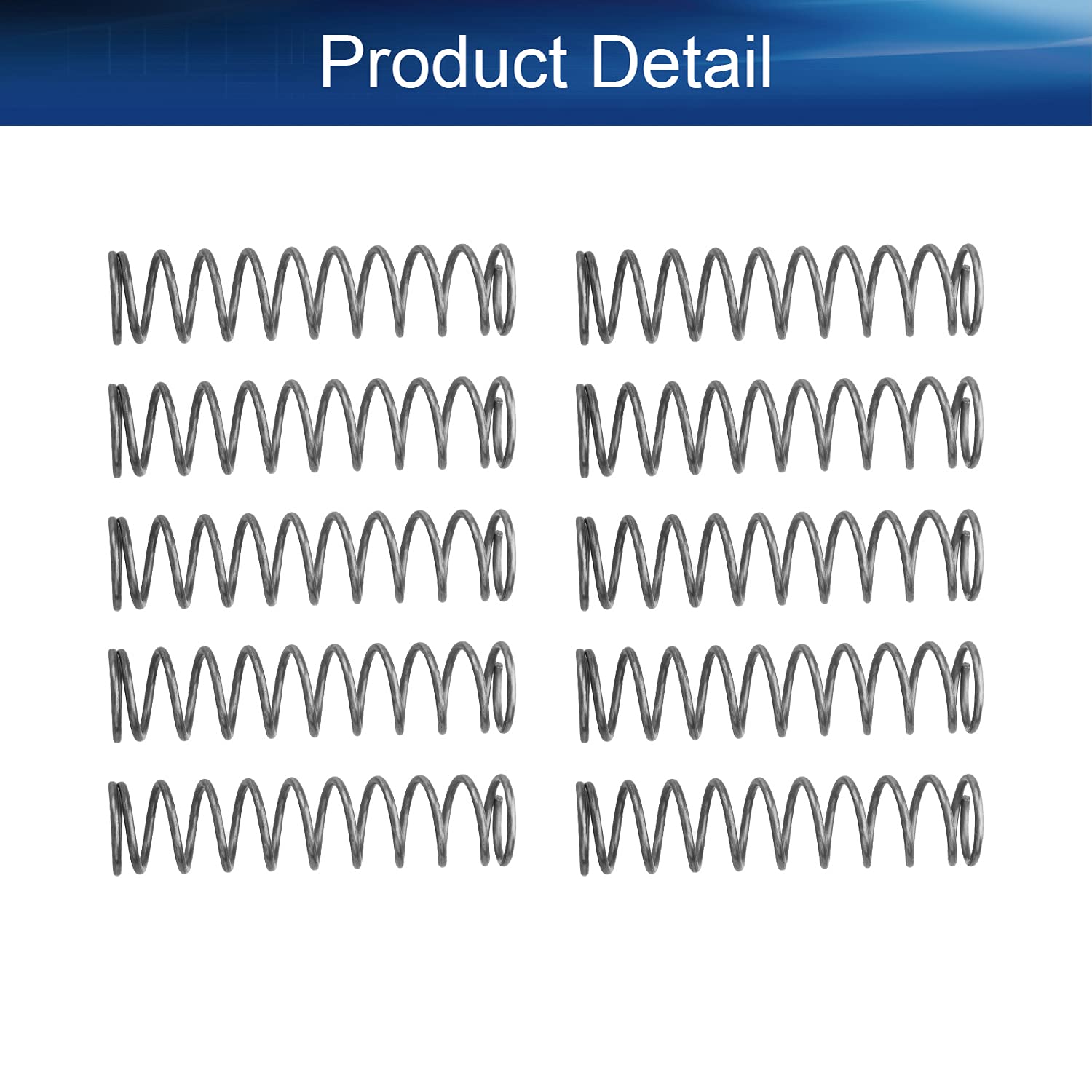 **Yinpecly 10Pcs Compressed Extension Springs - 1.2mm Wire Dia, 12mm OD, 50mm Length - High-Quality Spring Steel Coils for Ball Pens, Office Supplies & DIY Repair Projects**    *(Use Case: Ideal for pen mechanisms, small machinery, craft projects, and household repairs.)*