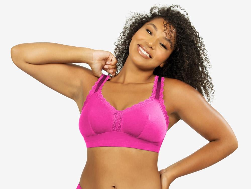 Parfait Dalis Wire Free Bralette - Comfortable Seamless Wireless Bra for Women, Bright Pink | Perfect for Yoga, Lounge & Everyday Wear