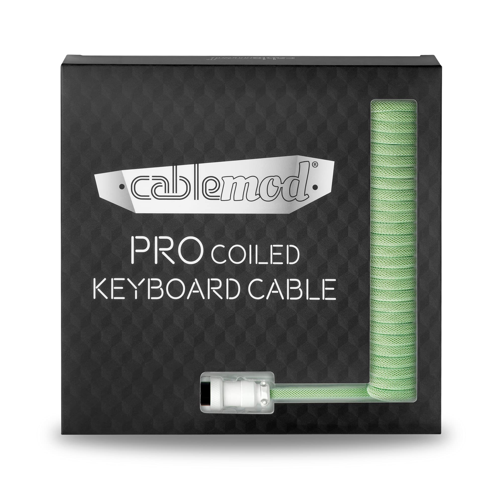 Premium Coiled USB A to USB C Keyboard Cable - 150cm Lime Sorbet Braided Cord for Mechanical Keyboards (Gaming, Office, Typing Setup)