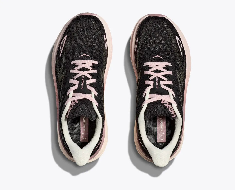 HOKA Women's Clifton 9 Running Shoes - Obsidian/Quartzite | Lightweight Cushioned Road Running Sneakers for Women | Perfect for Marathon Training, Jogging & Everyday Wear