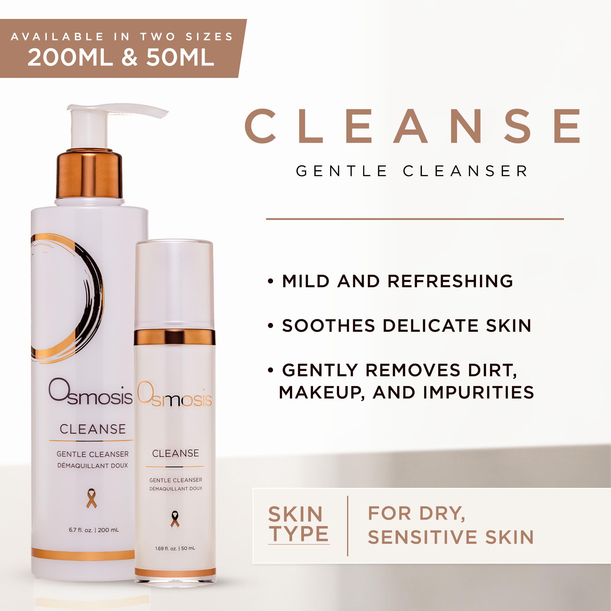 Osmosis CLEANSE Gentle Facial Cleanser with Coconut Oil - Hydrating Face Wash for Dry & Sensitive Skin - Removes Impurities Without Stripping Moisture | Perfect for Daily Skincare Routine & Post-Workout Refresh