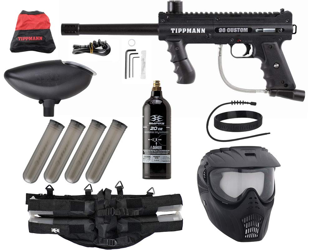Tippmann 98 Platinum Series Paintball Gun with Epic Package Kit - Perfect for Woodsball, Scenario Games & Recreational Play