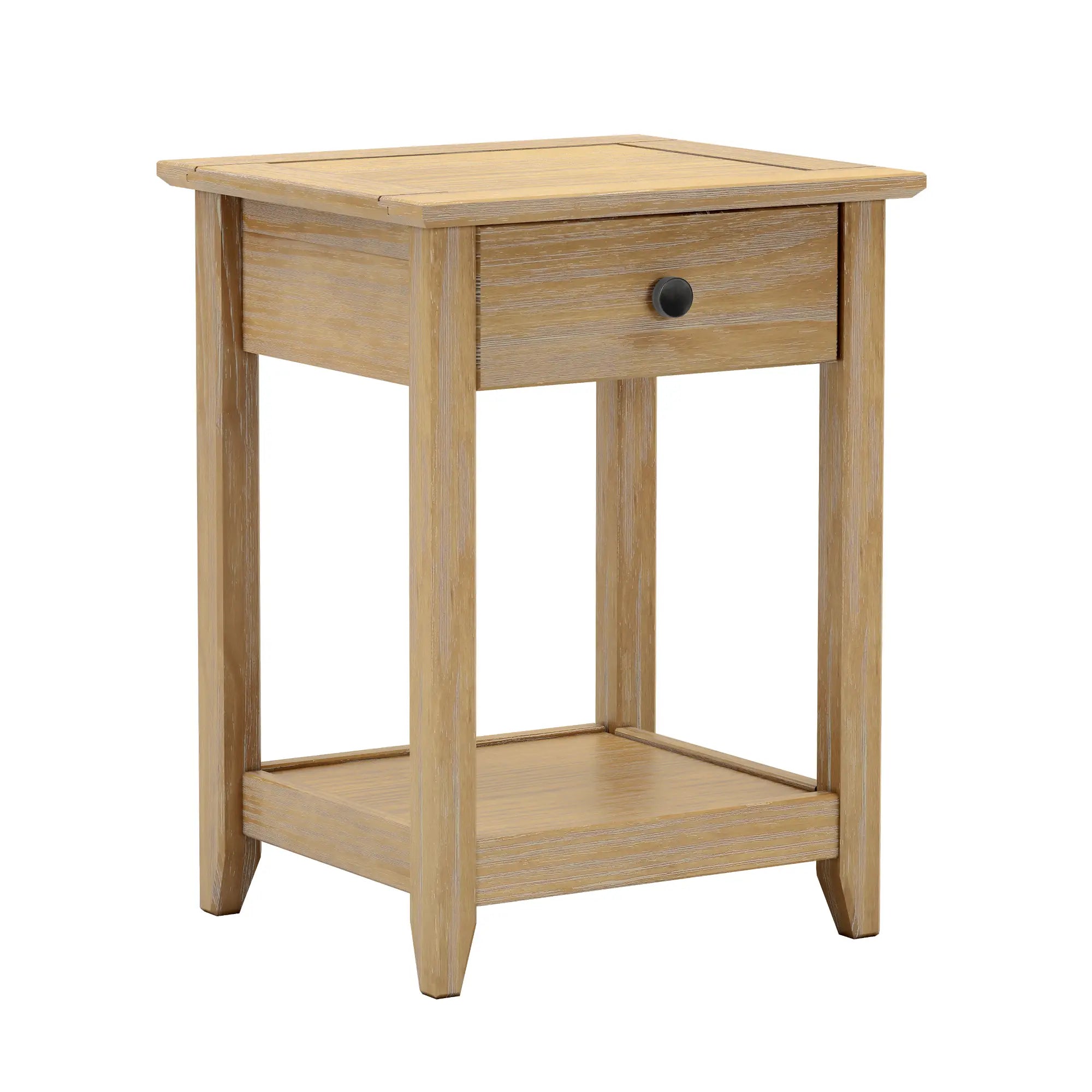 Greenport Modern End Table - Small Side Table for Living Room, Bedroom, or Office - Nightstand with Storage Shelf - Compact Accent Table for Home Decor