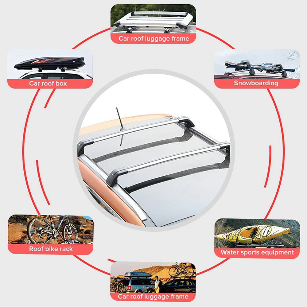 Lockable 2PCS Crossbar Roof Rack for Audi Q5 2009-2017 - Heavy Duty Luggage Carrier, Cargo Rail System | Perfect for Road Trips, Camping Gear & Outdoor Adventures