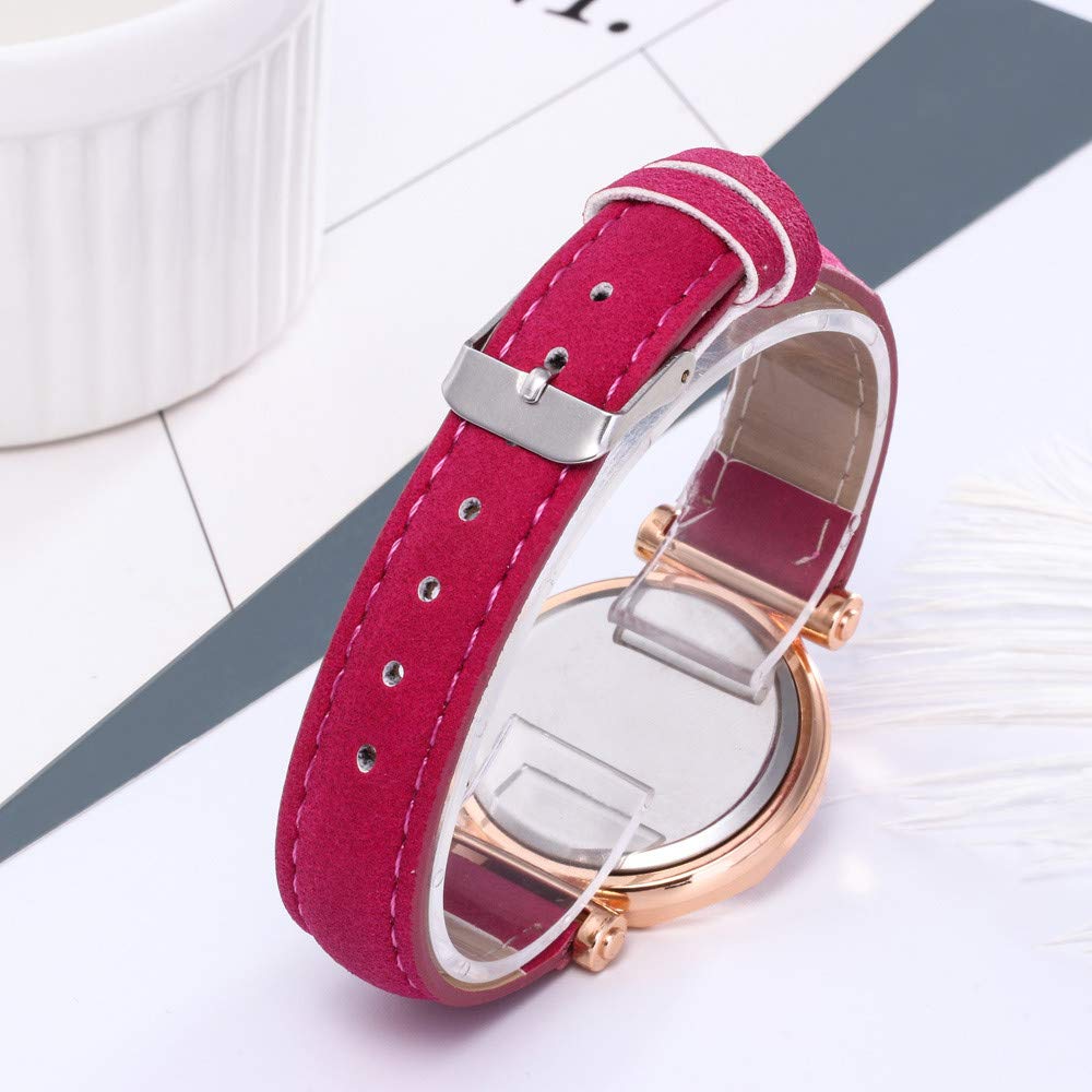 Elegant Diamond Dial Women's Watch - Leather Strap Quartz Timepiece for Casual & Dress Wear | Perfect Gift for Her