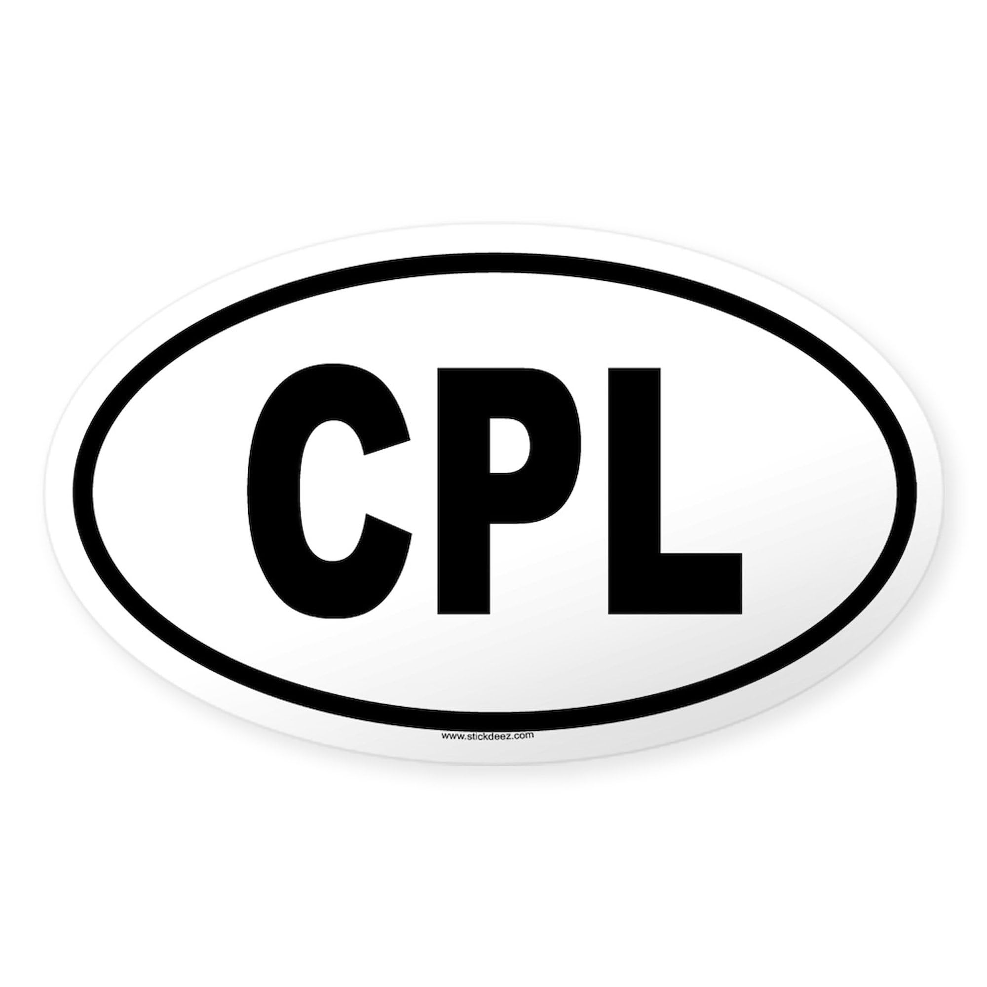 CPL Oval Car Bumper Sticker - Durable Decal for Vehicles & Laptops