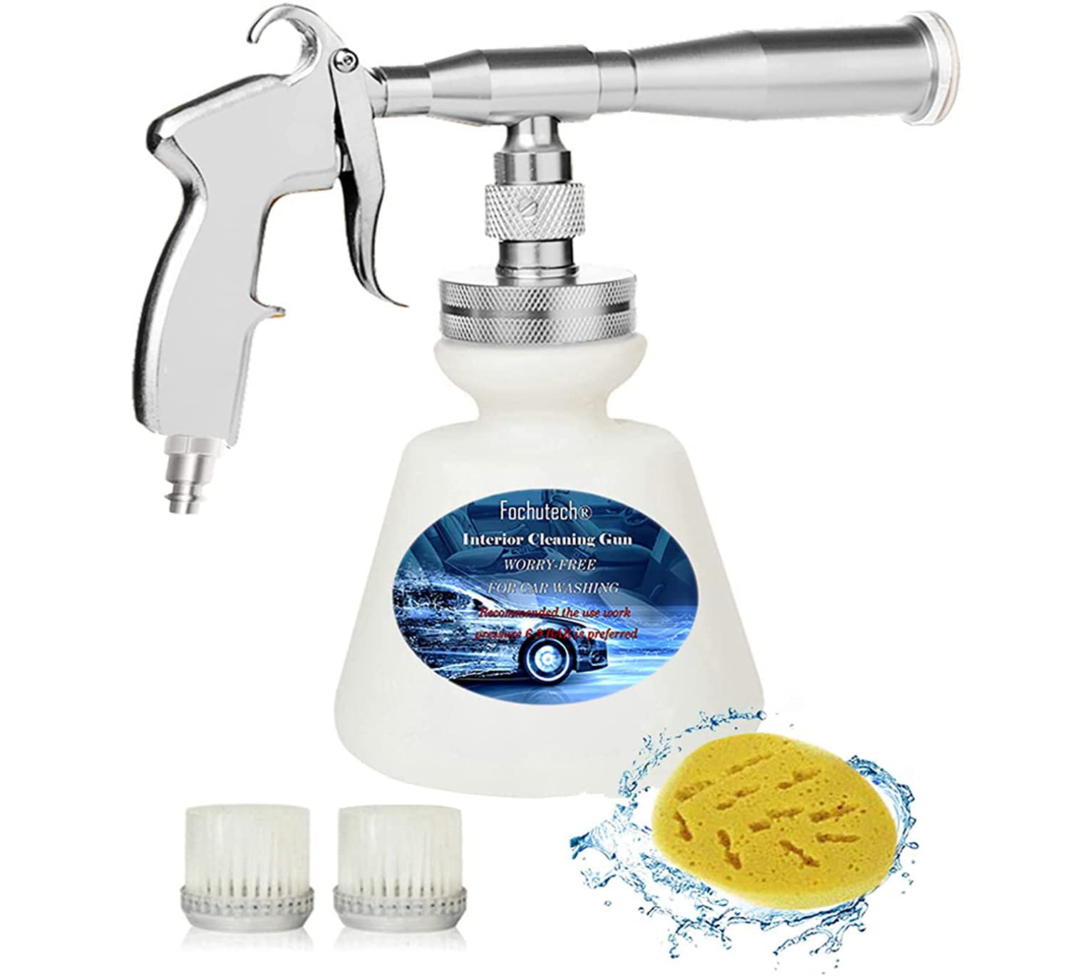Upgraded Car Cleaning Gun & Wash Kit - 1L Foam Bottle, Spray Nozzle & Cleaning Brush for Interior & Exterior Detailing, Perfect for Home & Professional Car Care