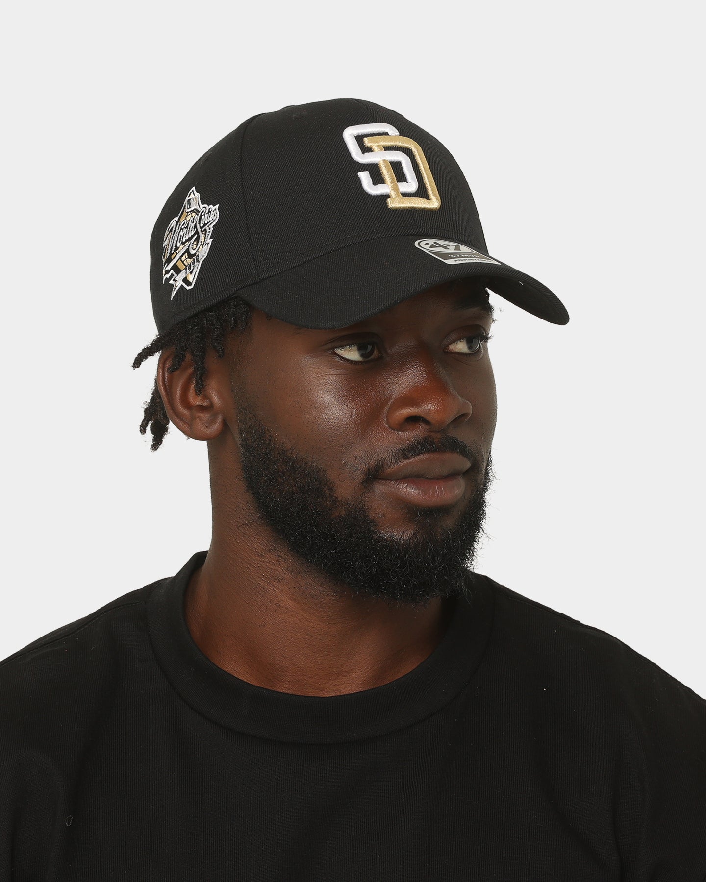 47 Brand San Diego Padres Sure Shot 47 MVP DT Snapback Black Hat - Adjustable Baseball Cap for Men & Women - Perfect for Sports Fans, Casual Wear & Outdoor Activities