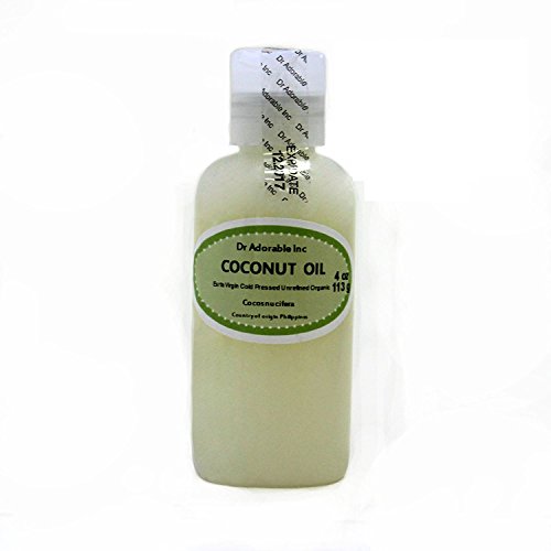 Organic Cold Pressed Extra Virgin Coconut Oil - 4 oz Pure Carrier Oil for Skin, Hair & Massage | Natural Moisturizer & Aromatherapy Base