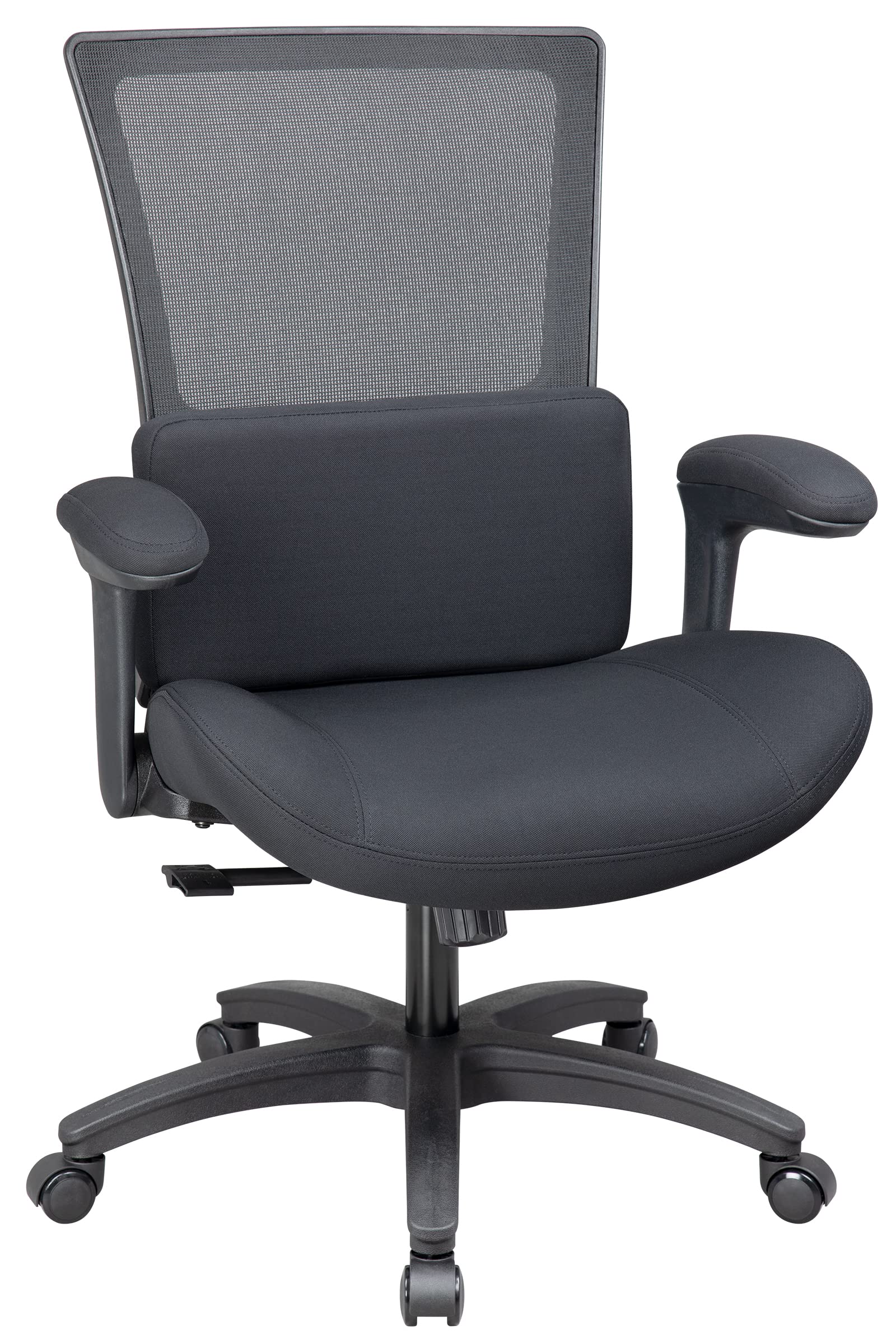 BOLISS Big and Tall Office Chair - Heavy Duty Ergonomic Computer Desk Chair with Adjustable Lumbar Support & Flip-Up Arms, 500 lbs Weight Capacity (Black) - Perfect for Home Office, Gaming, and Workspaces