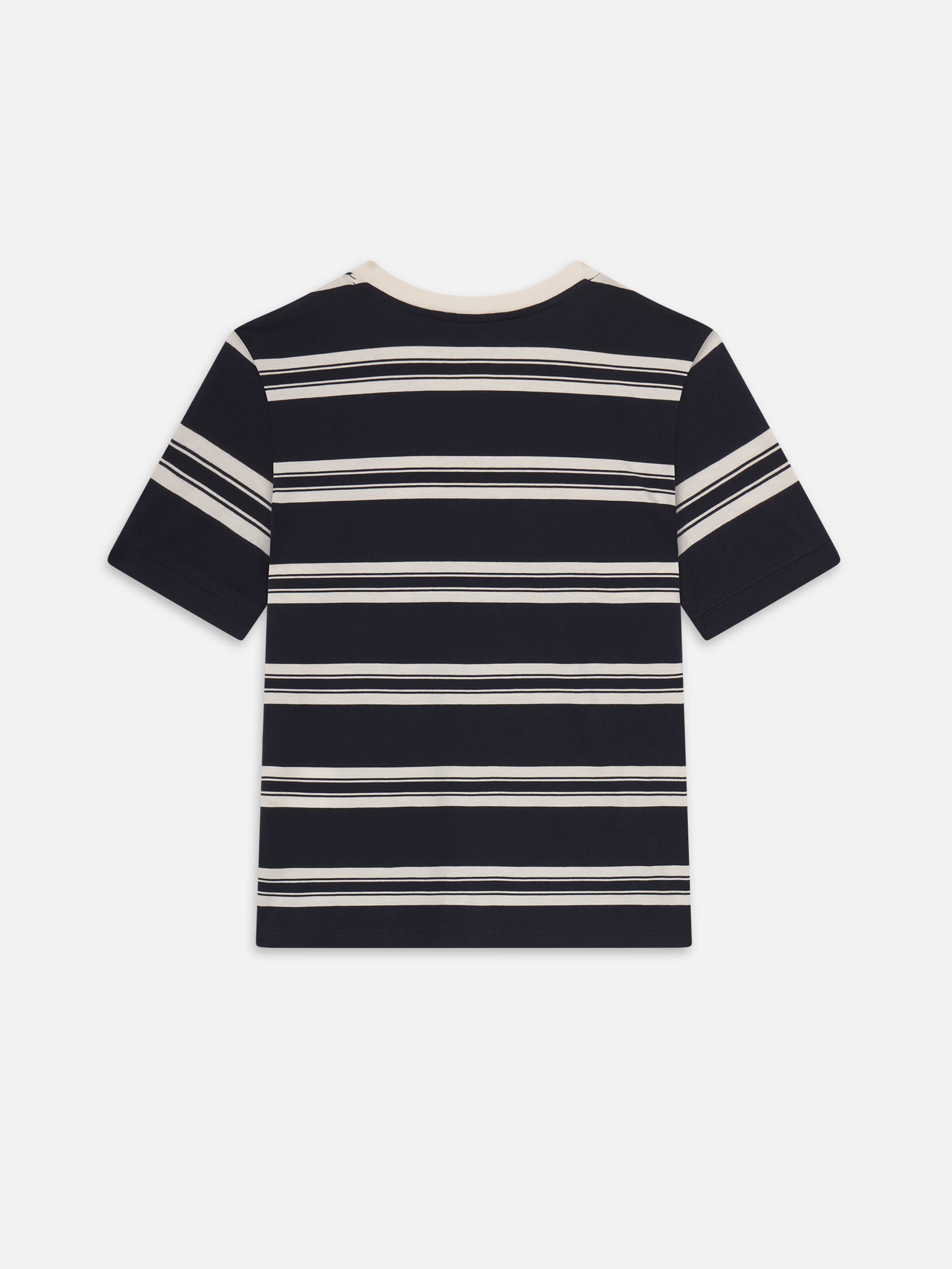 Striped Baby Tee for Girls - Navy & Multi Color Cotton Short Sleeve Shirt | Casual Wear, Playdates & Family Photos