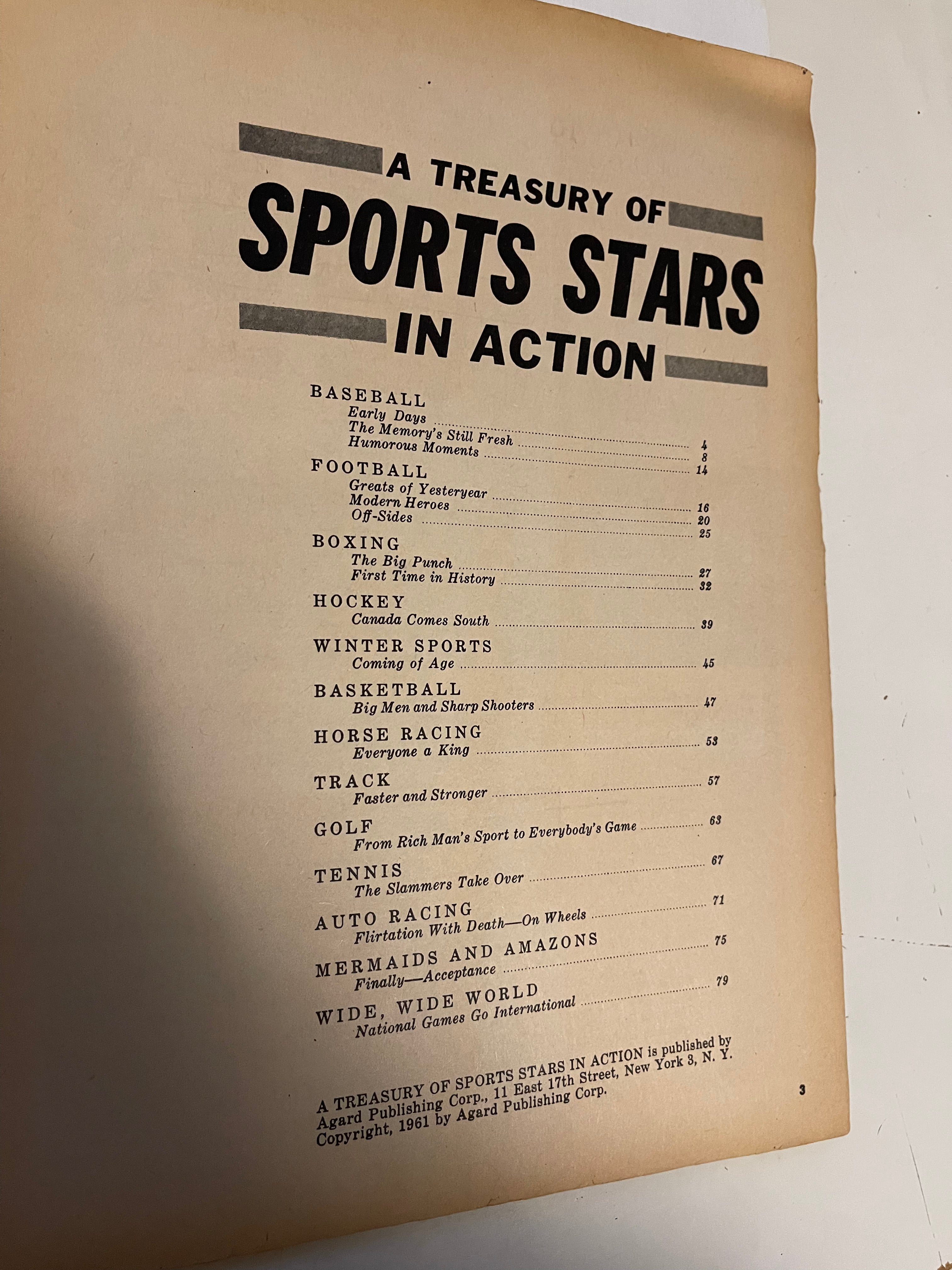 Vintage 1961 Sports Stars in Action Photos Magazine #1 - Rare Collectible for Sports Memorabilia & History Enthusiasts | Perfect for Display, Gifts, and Nostalgic Collections