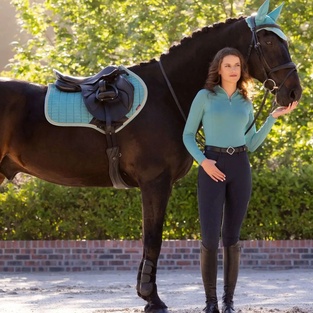 Premium LeMieux Suede Close Contact Square Saddle Pad for English & Dressage Riding - Comfortable & Non-Slip Equestrian Gear for Training & Competition