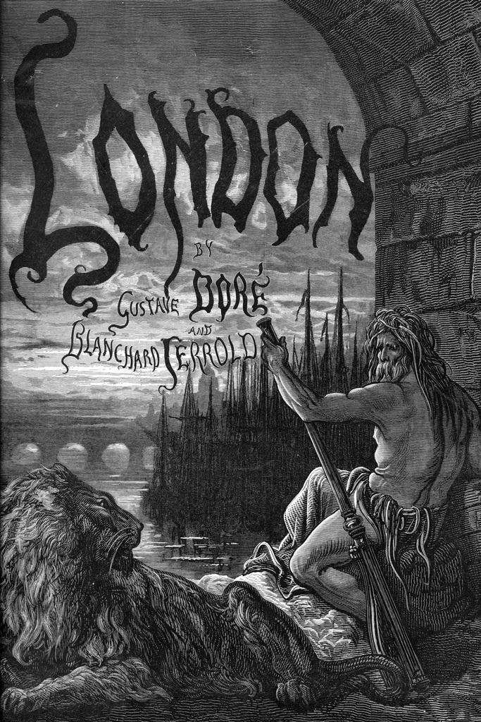 Gustave Doré 'Father Thames' London Victorian Black & White Art Print Poster 24x36 - Vintage Wall Decor for Living Room, Office & Study