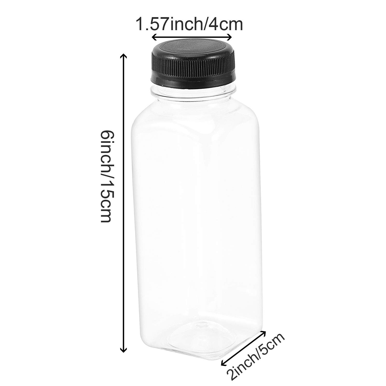 30 Pack 10 Oz Clear Plastic Juice Bottles with Black Tamper Evident Caps - Reusable & Leak-Proof Containers for Juicing, Smoothies, Milk, Meal Prep & On-The-Go Drinks - BPA Free Food Grade Storage Solution